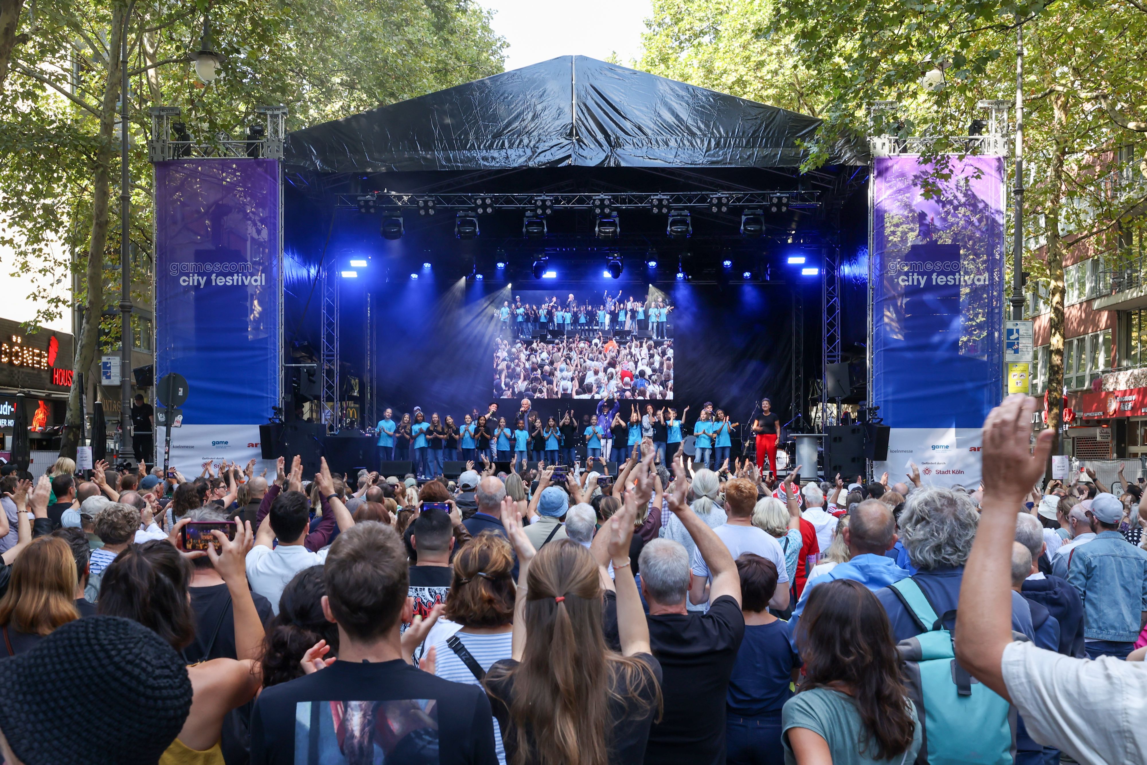 Das „Arsch Huh“-Bündnis ist regelmäßig Beiträgen beim kostenlosen Gamescom City Festival vertreten. (Archivbild)