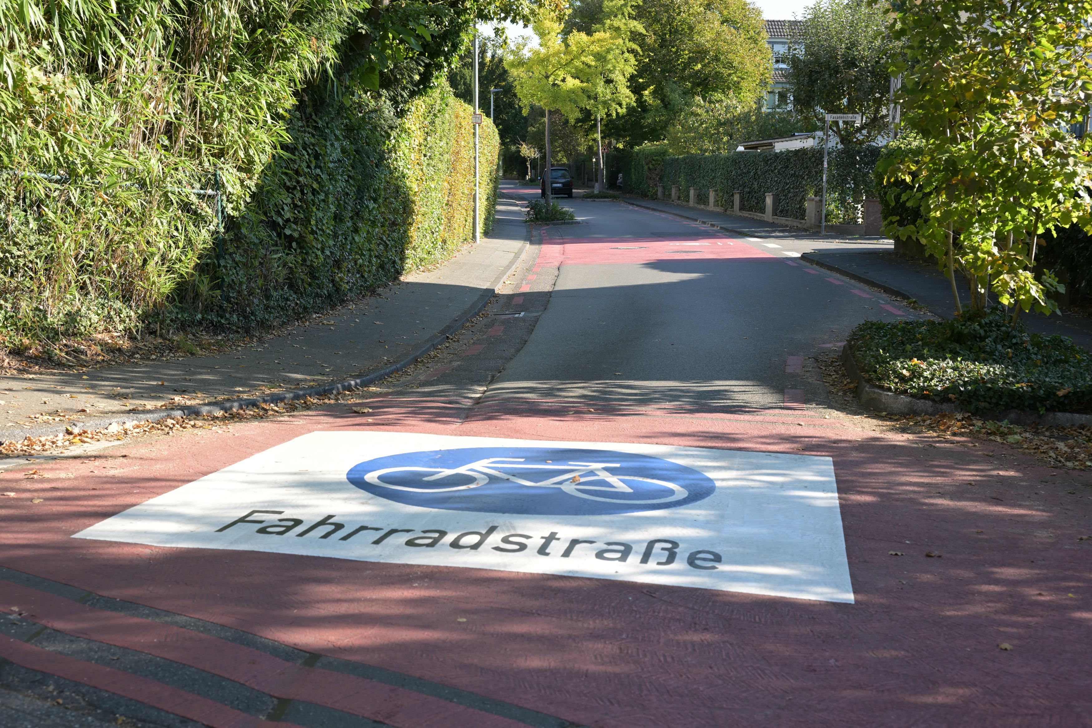 Eine Fahrradstraße auf dem Hasenweg.