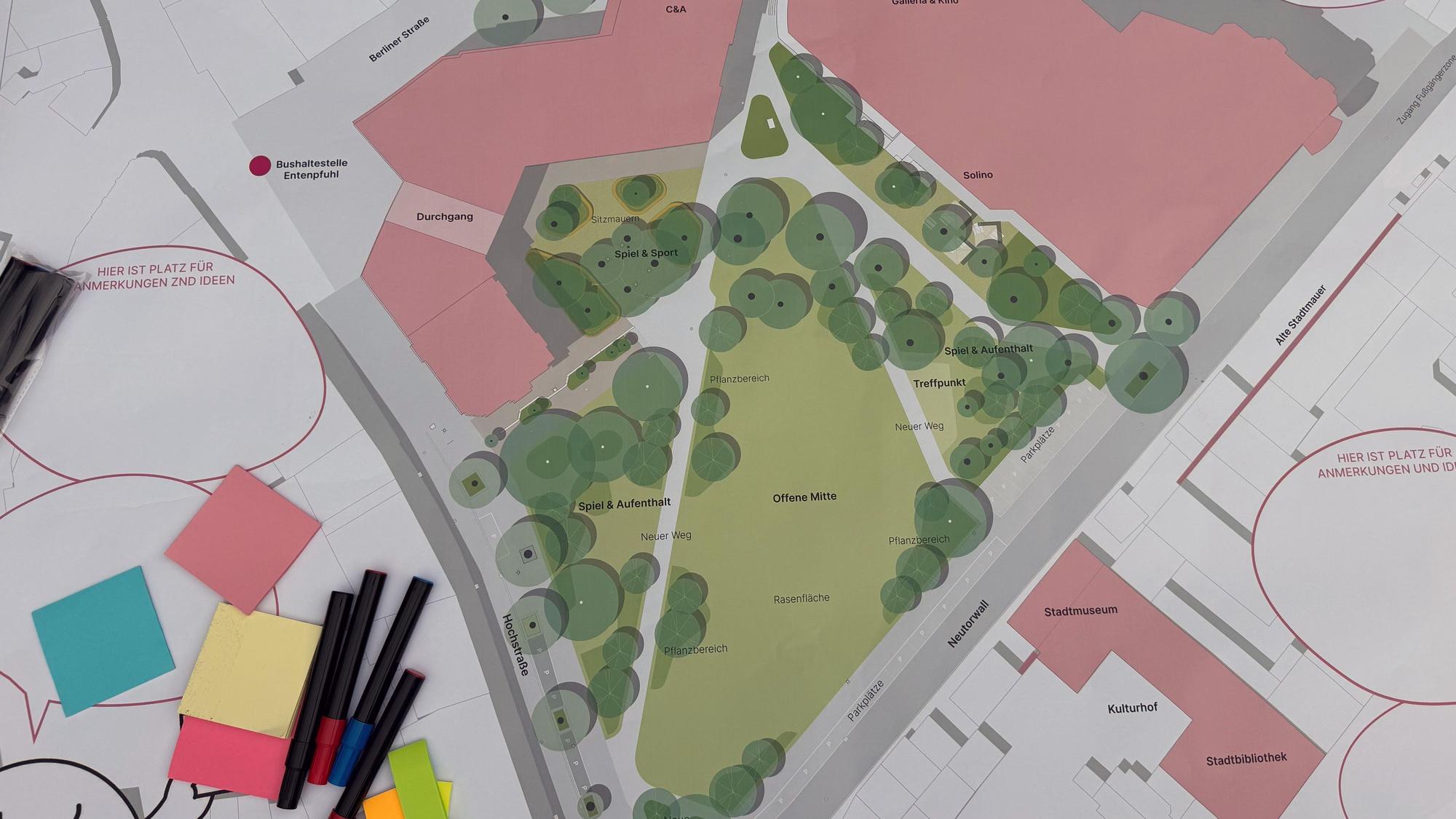 Die Grafik zeigt, wie der Klostergarten aufgeteilt werden könnte.