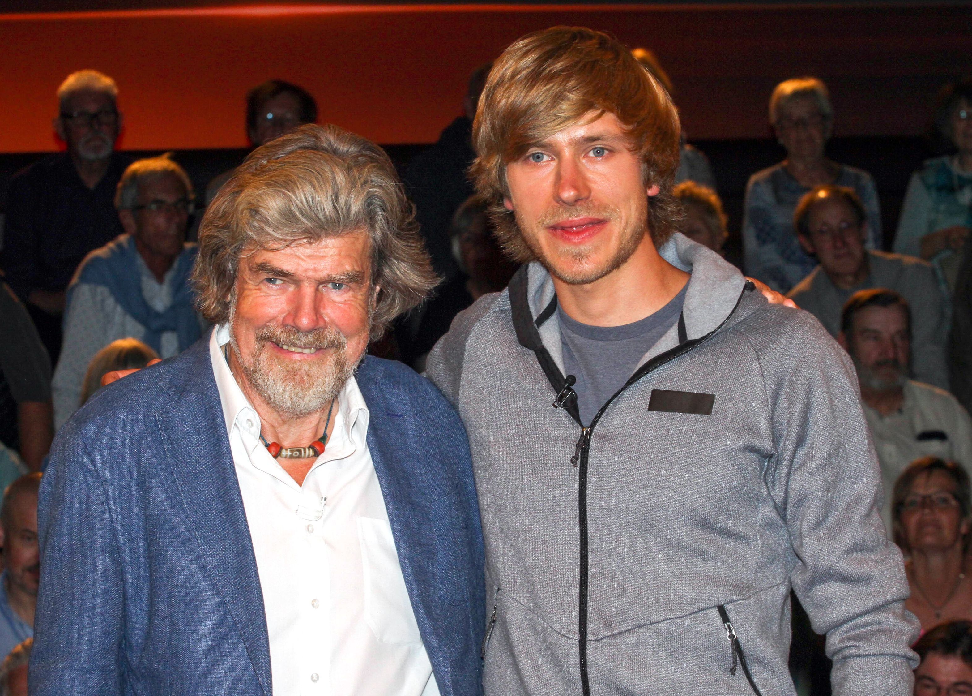 Reinhold Messner mit seinem Sohn Simon Messner in der ZDF-Talkshow „Markus Lanz“.