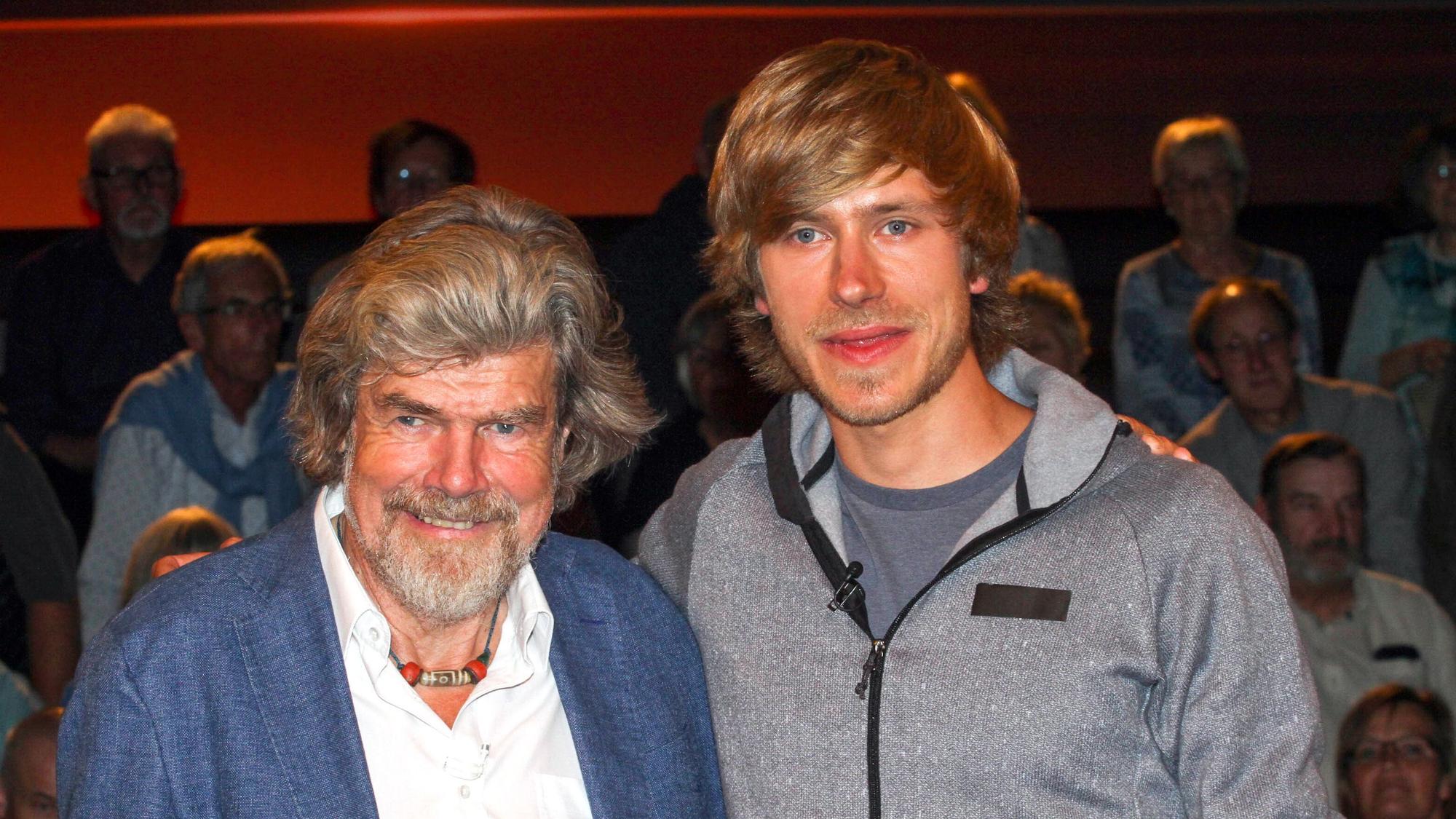 Reinhold Messner mit seinem Sohn Simon Messner in der ZDF-Talkshow „Markus Lanz“.