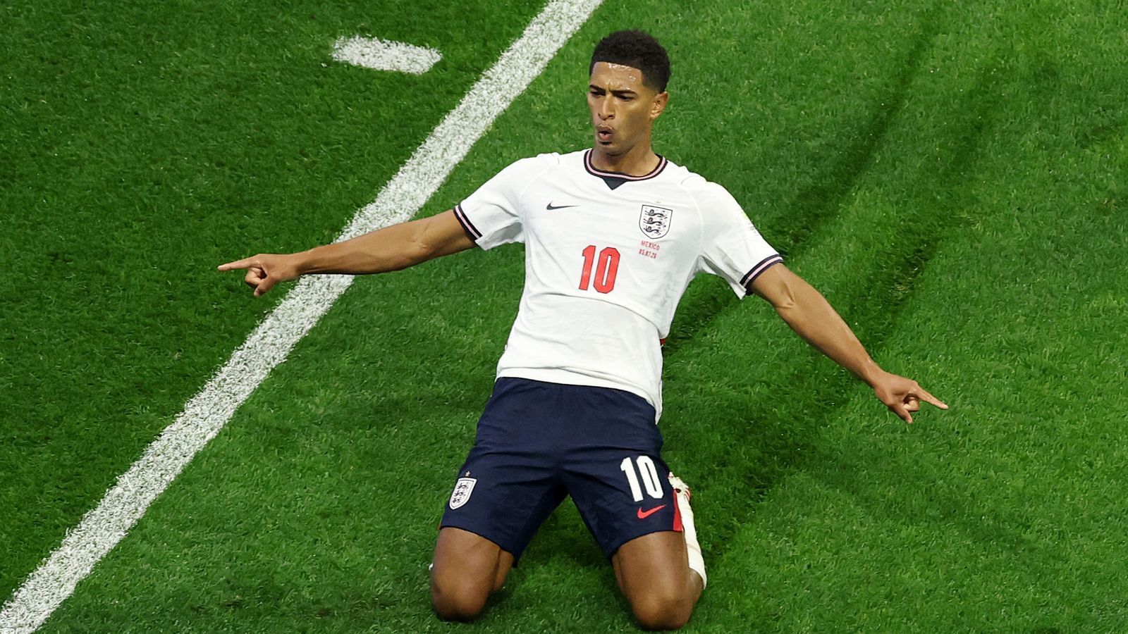 Mit zwei Toren war Jude Bellingham der Sieggarant der englischen Fußball-Nationalmannschaft bei der WM-Partie gegen Mexiko. (Bild: Getty Images / Darrian Traynor)
