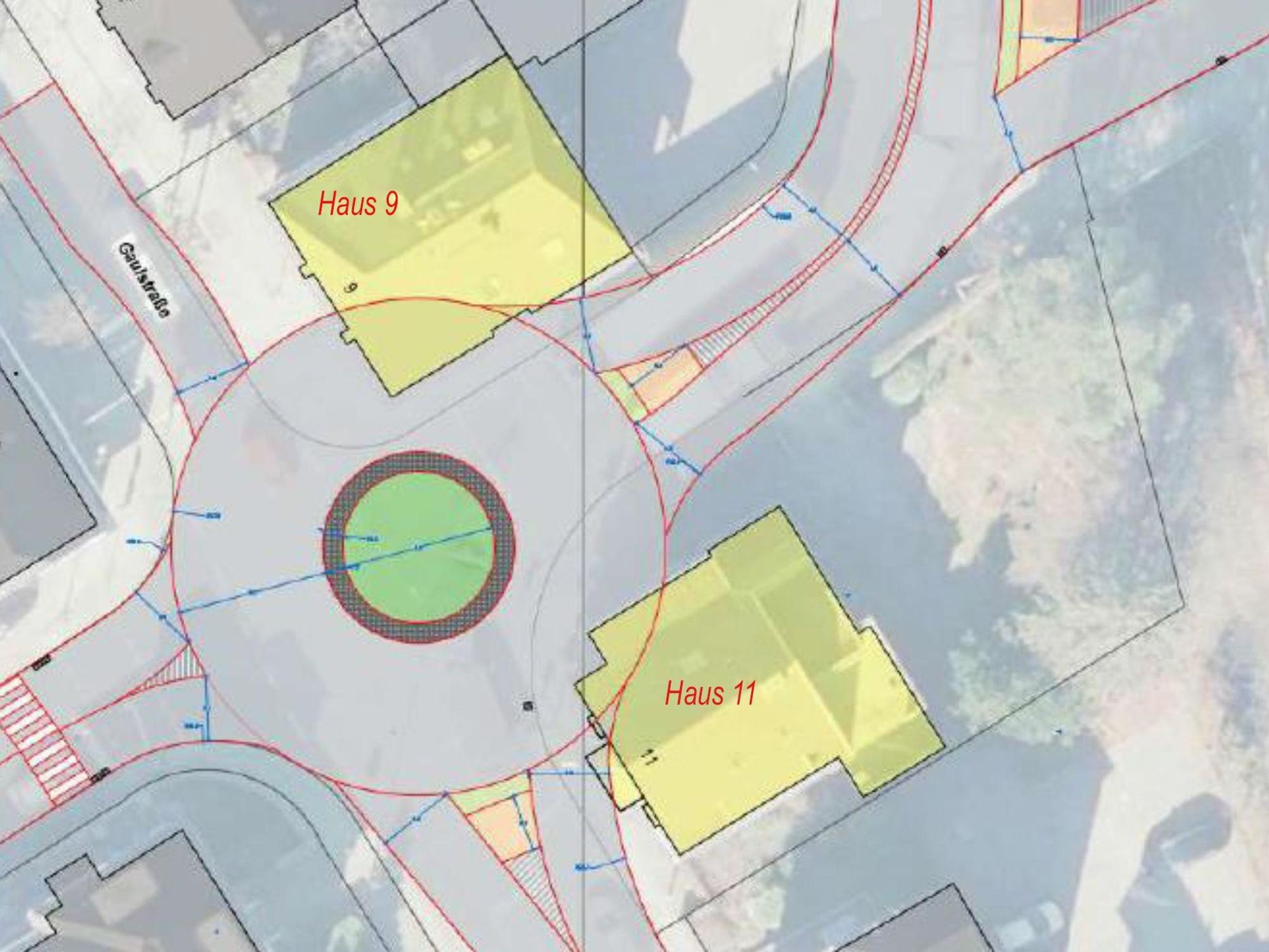 Eine Grafik zeigt das Bauvorhaben eines Kreisverkehrs im Wipperfürther Zentrum.