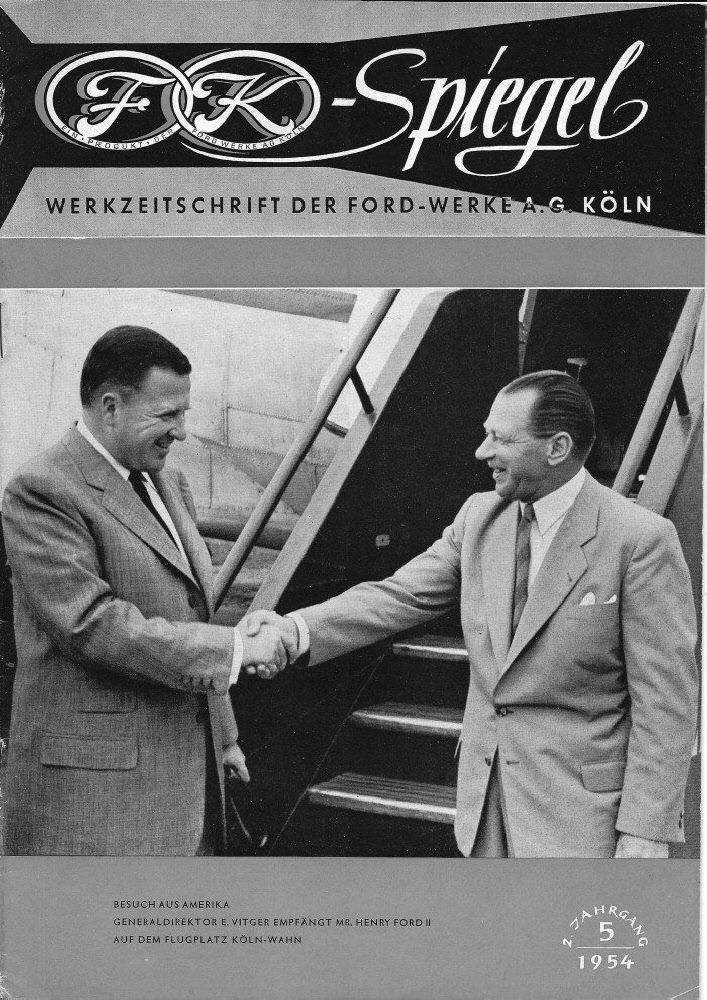 Erhard Vitger (r.) begrüßt Henry Ford II.