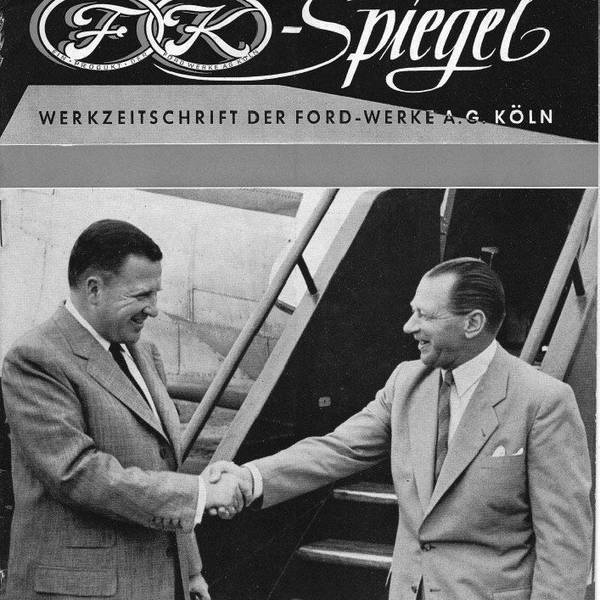 Erhard Vitger (r.) begrüßt Henry Ford II.