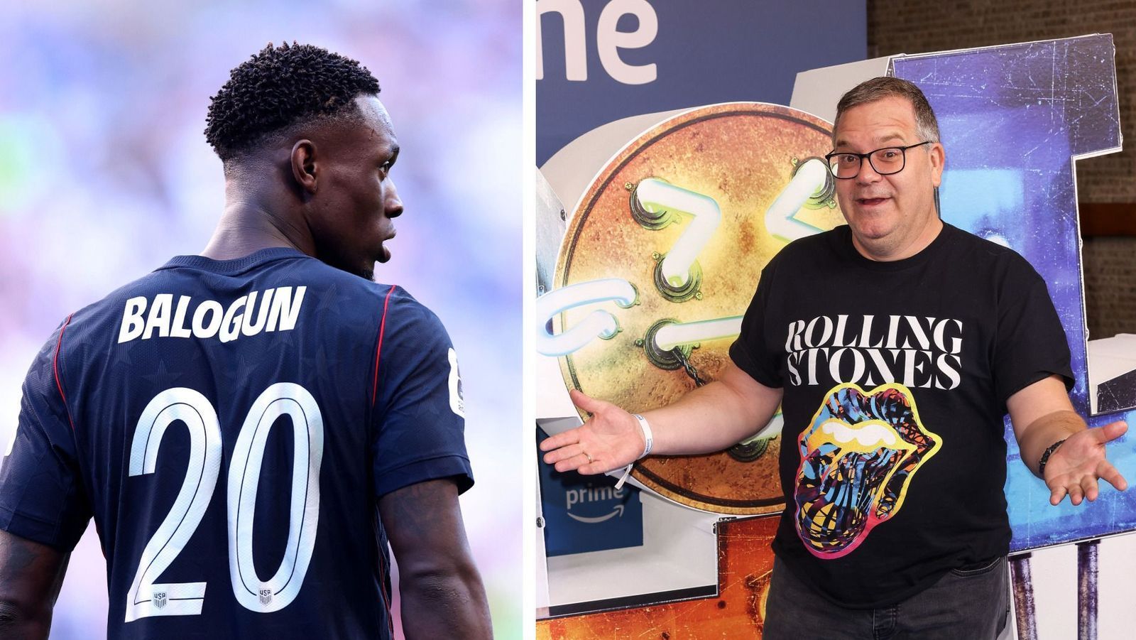 Elton (rechts) hat sich im WM-Skandal um US-Stürmer Folarin Balogun geäußert. (Bild: Getty Images (Colage))