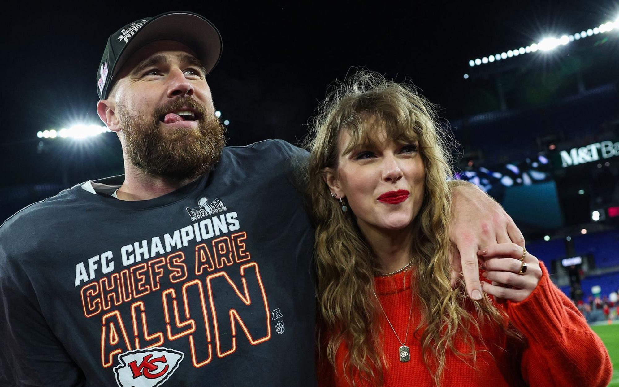 Travis Kelce und Taylor Swift gaben sich im New Yorker Madison Square Garden das Ja-Wort. (Bild: Patrick Smith/Getty Images)