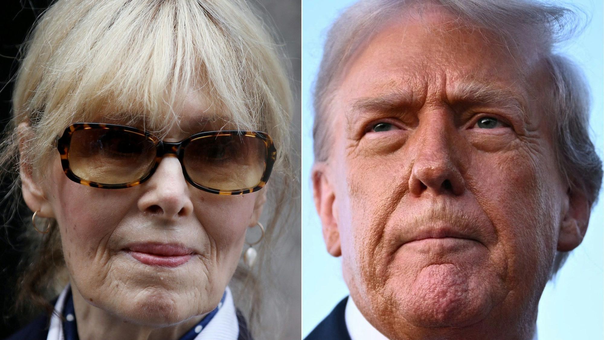 E. Jean Carroll (l.) und US-Präsident Donald Trump (Archivbilder)