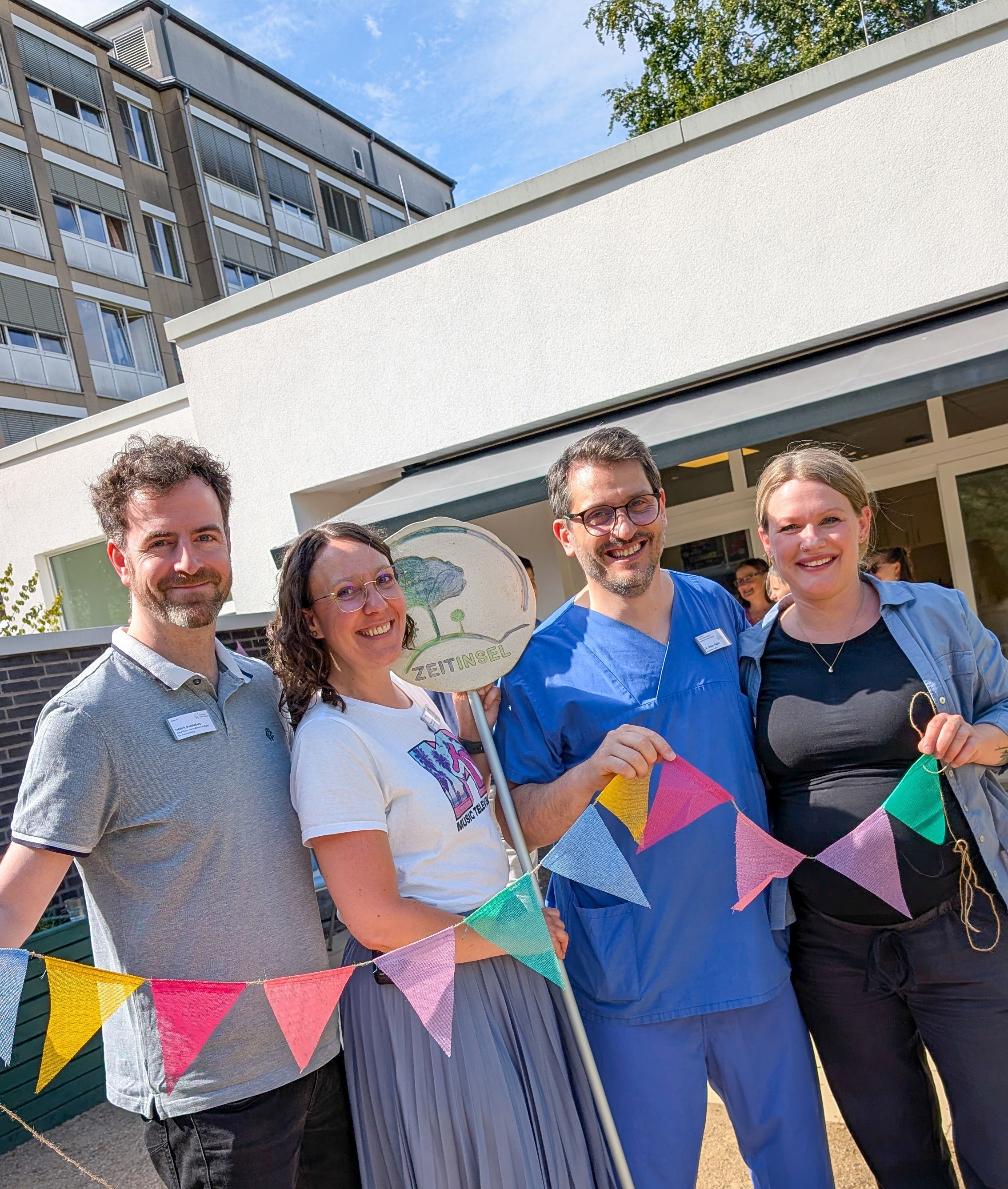 Das Leitungsteam der Kinderpalliativstation (v. l.): Frédéric Brandenburg, Simone Vogel, Dr. Dejan Vlajnic und Katja Dörr