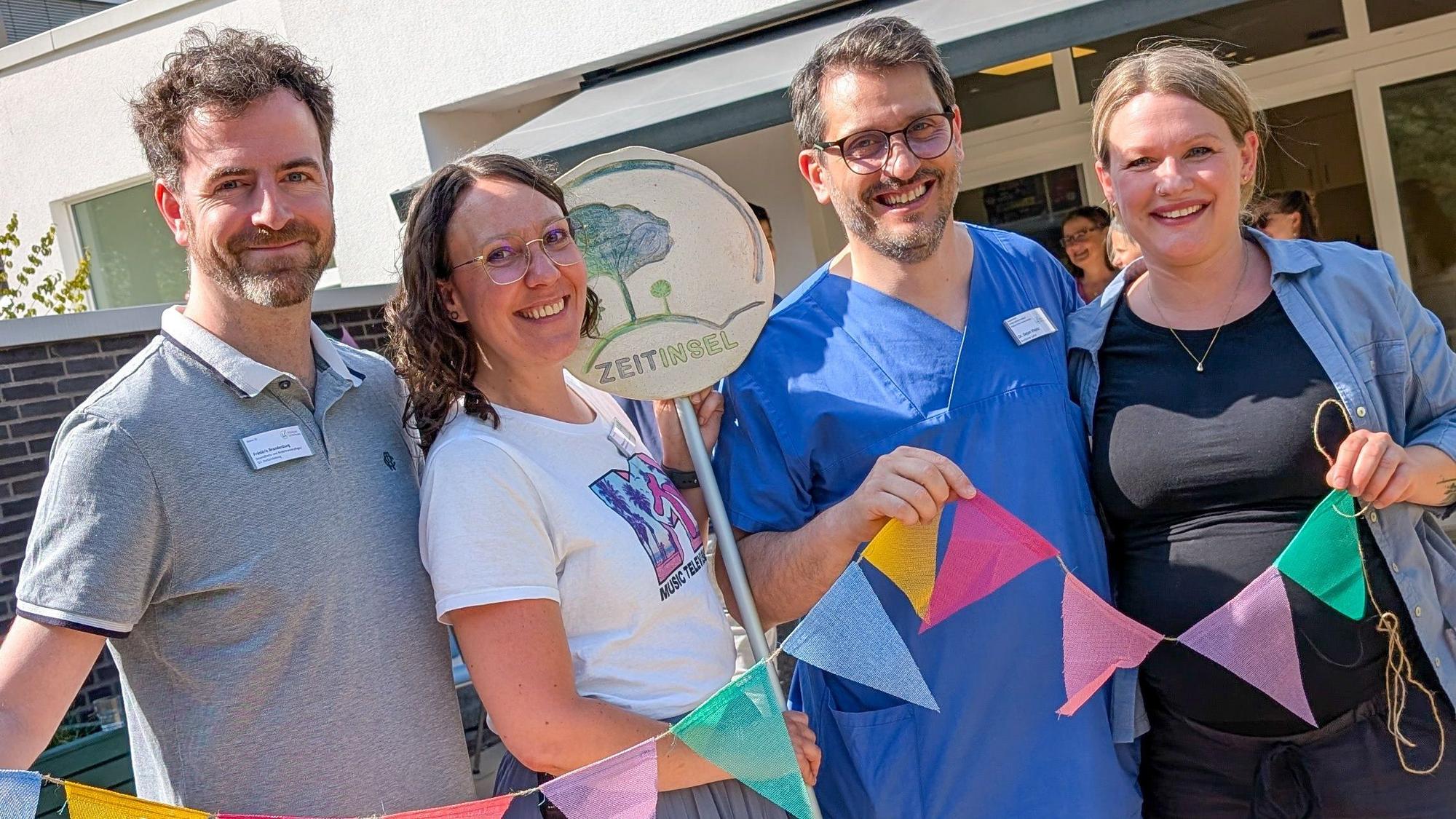 Das Leitungsteam der Kinderpalliativstation (v. l.): Frédéric Brandenburg, Simone Vogel, Dr. Dejan Vlajnic und Katja Dörr