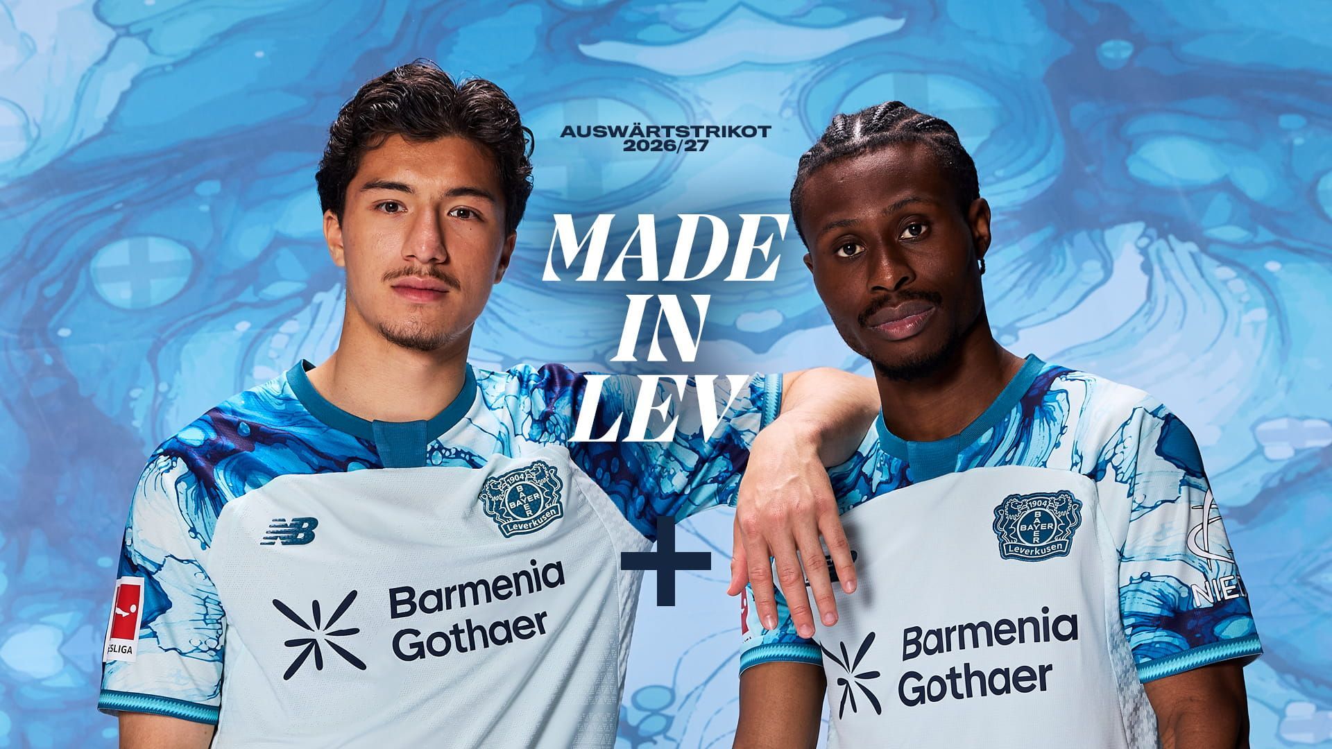 Für das Auswärtstrikot der kommenden Saison hat sich Bayer 04 Inspiration unter dem Schlagwort „Farbenstadt“ geholt.