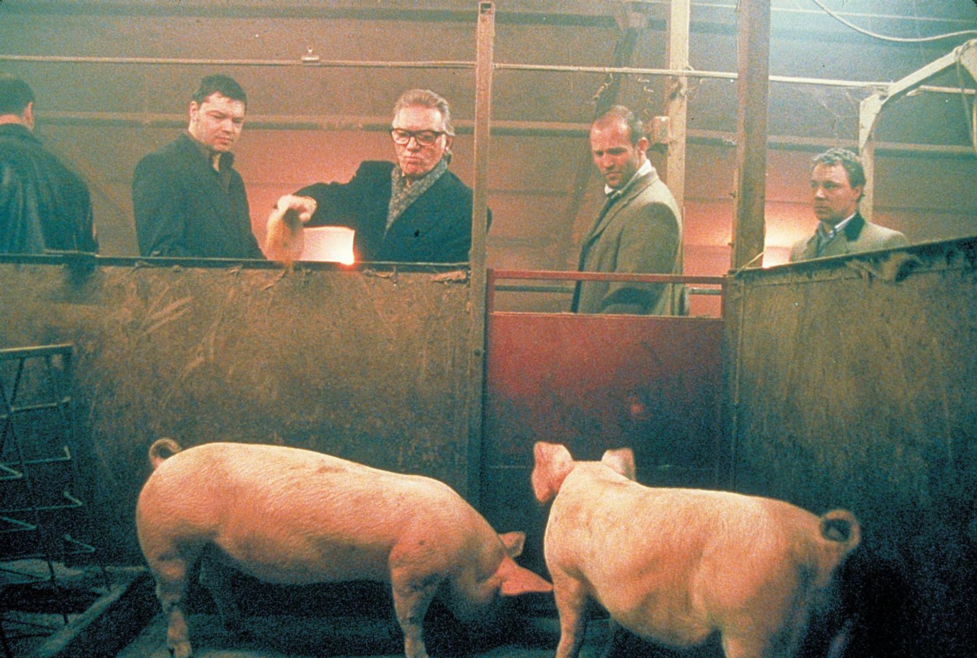 Schweinezüchter Brick Top (Alan Ford, Mitte) ist in allerlei Schweinereien verwickelt. (Bild: ZDF / Sony)