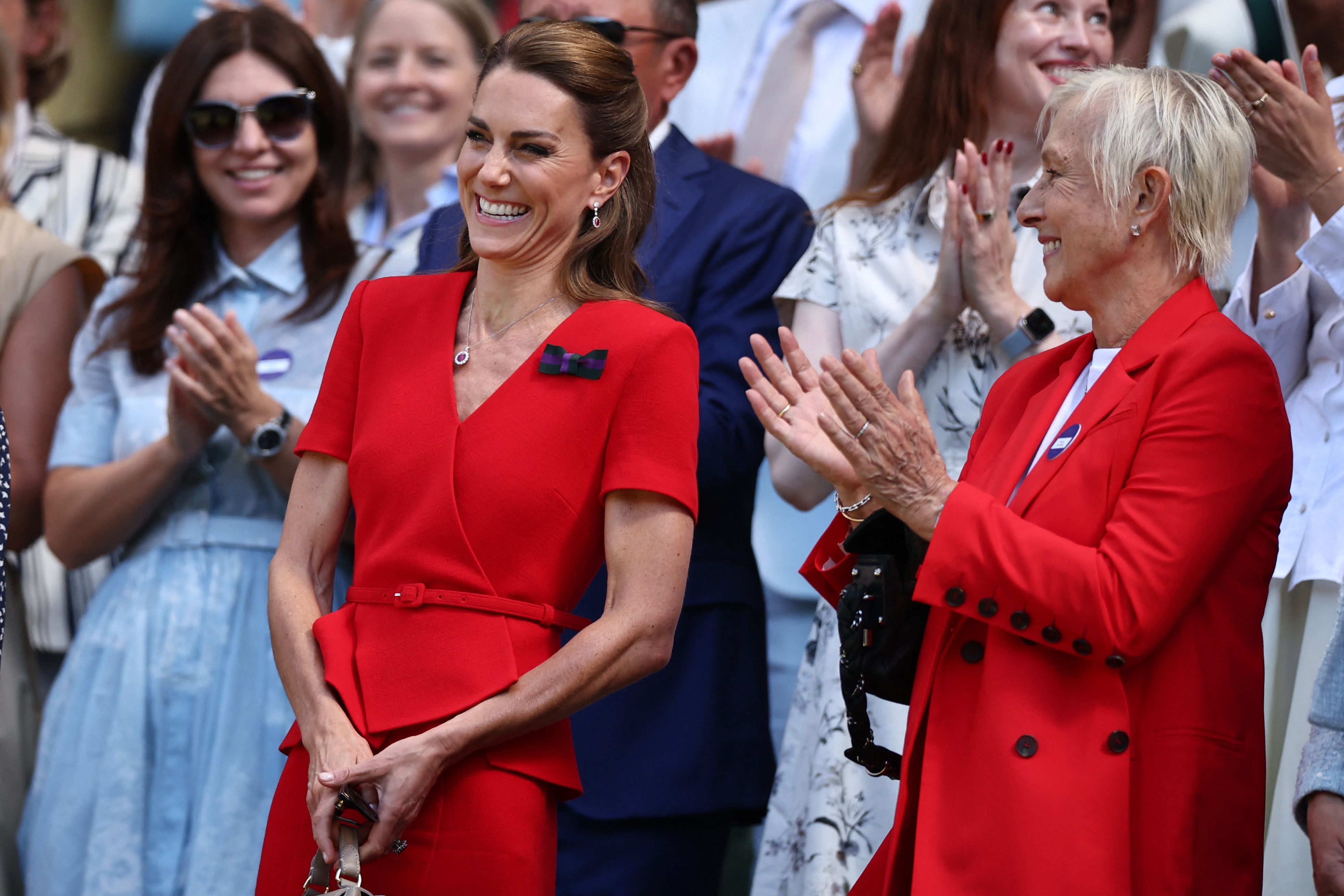 Prinzessin Kate neben der neunmaligen Wimbledon-Gewinnerin im Einzel, Martina Navratilova.