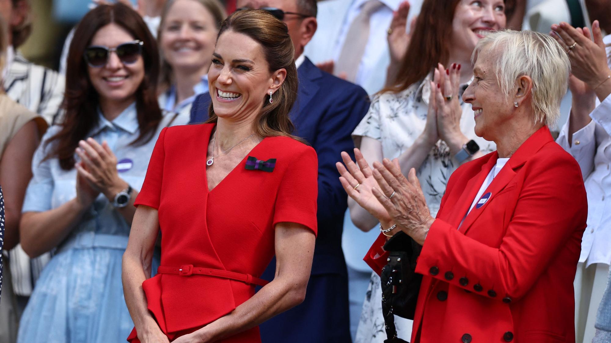 Prinzessin Kate neben der neunmaligen Wimbledon-Gewinnerin im Einzel, Martina Navratilova.