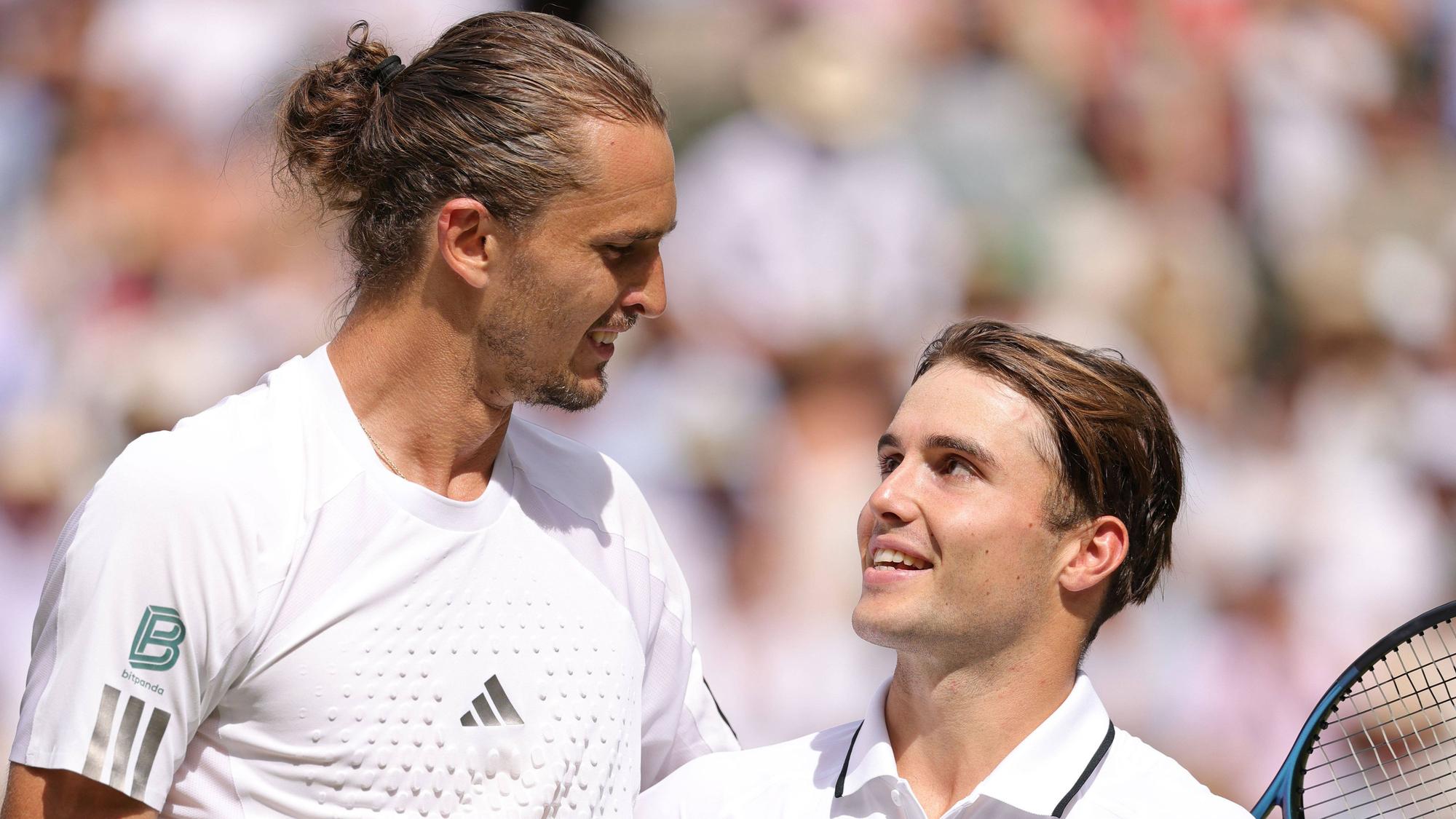 Alexander Zverev und Arthur Fery nach ihrem Wimbledon-Match.