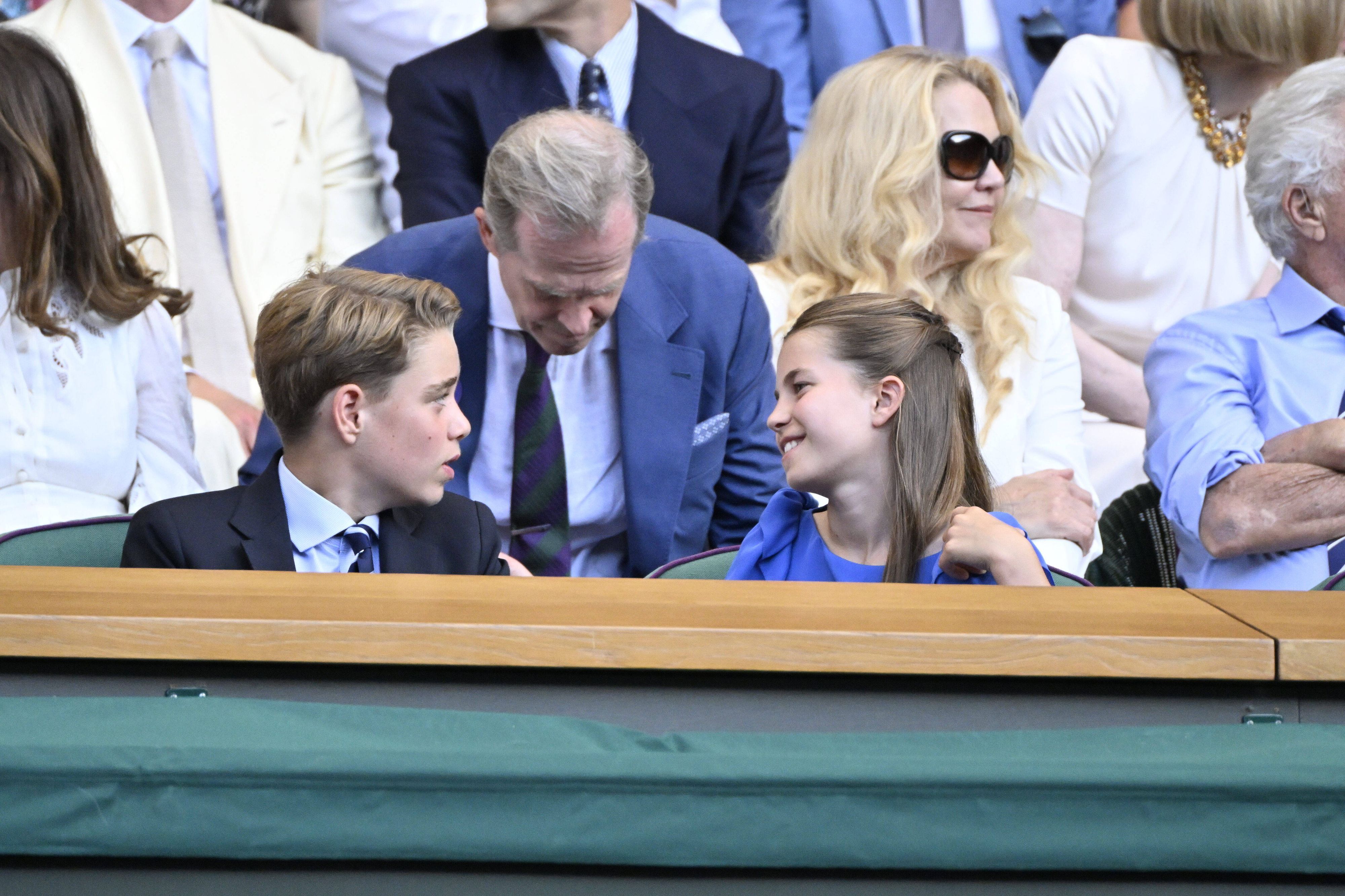 Prinz George und Prinzessin Charlotte beim Herren-Finale von Wimbledon.