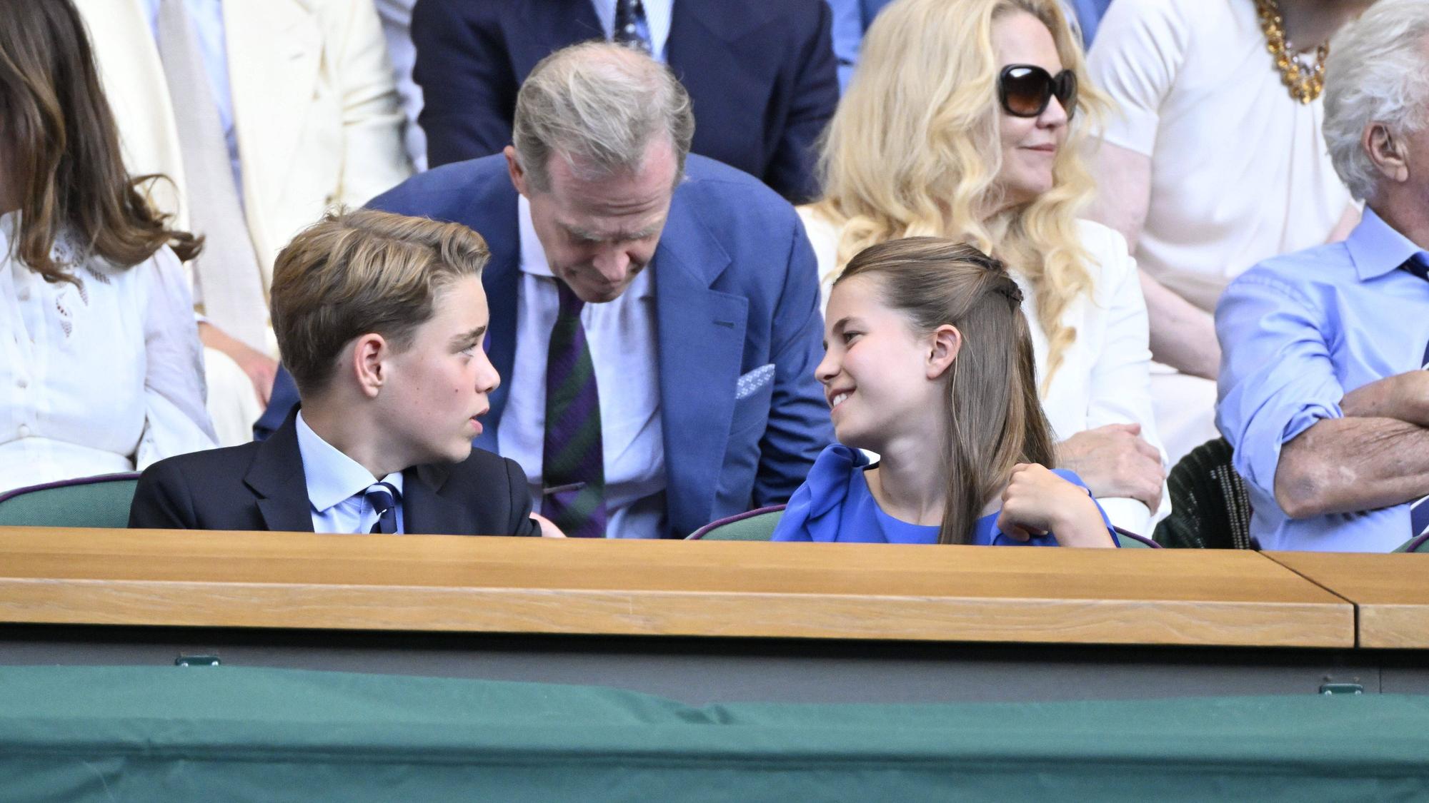Prinz George und Prinzessin Charlotte beim Herren-Finale von Wimbledon.