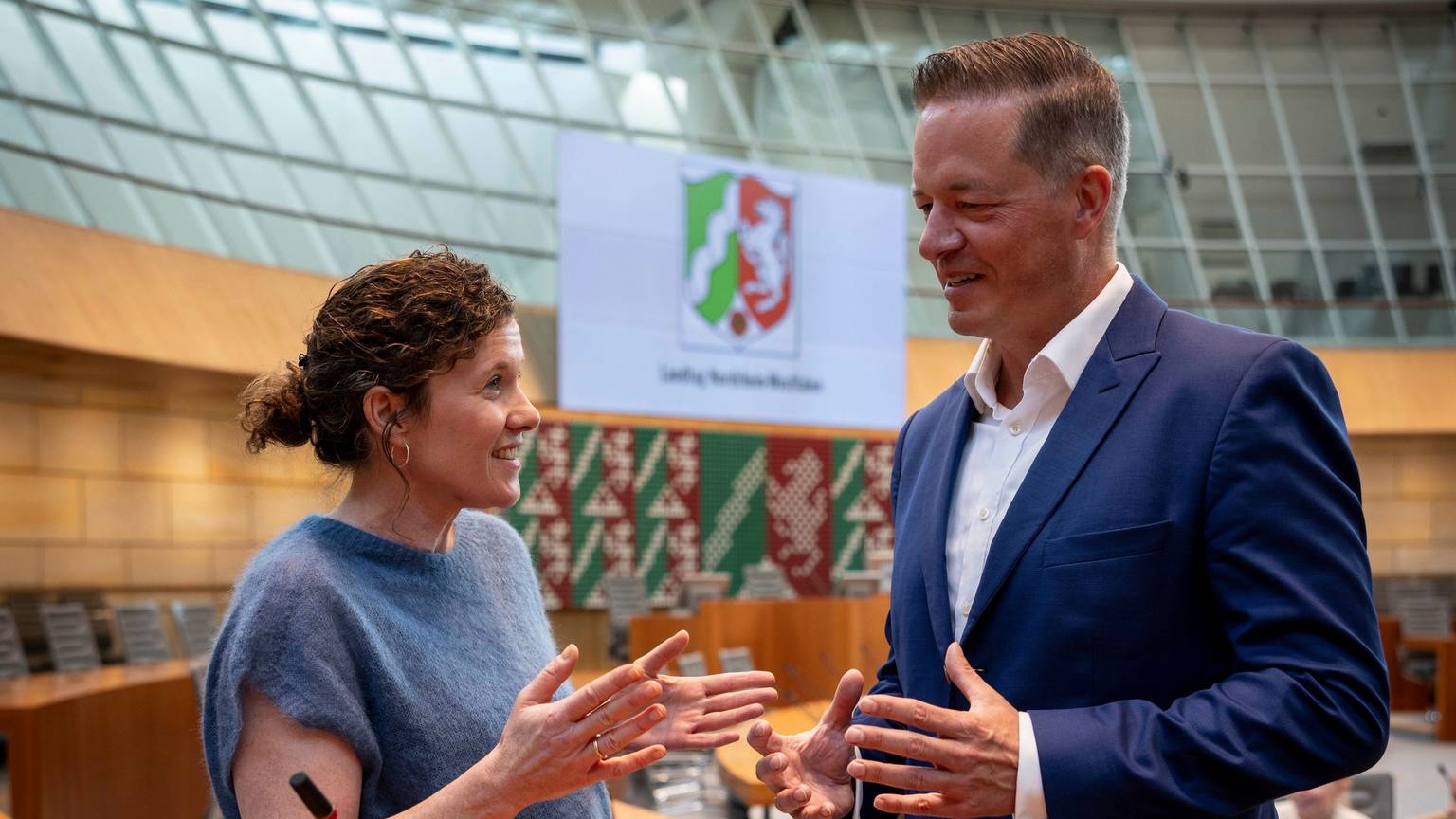 Julia Höller (Grüne) und Gregor Golland (CDU) sind die innenpolitischen Experten ihrer Fraktionen im Düsseldorfer Landtag.