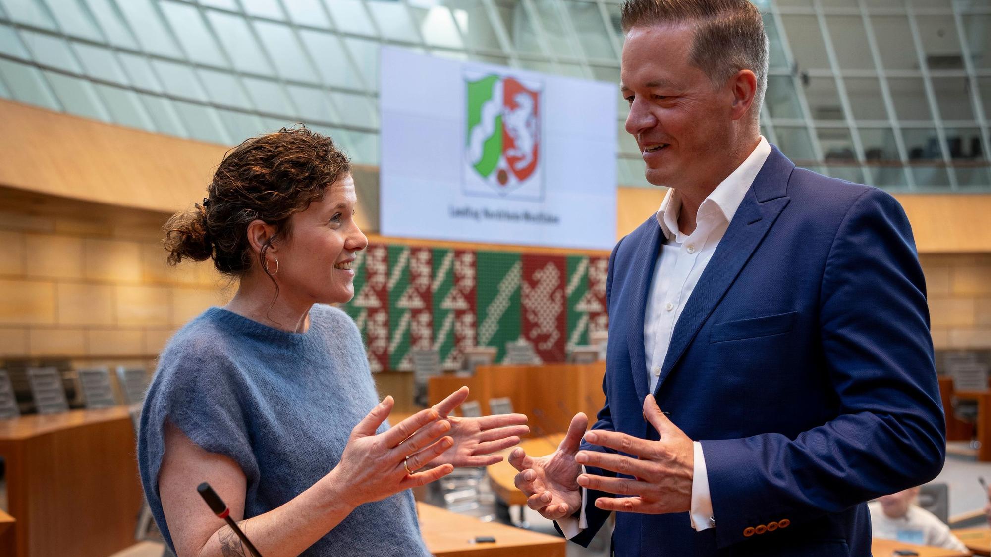 Julia Höller (Grüne) und Gregor Golland (CDU) sind die innenpolitischen Experten ihrer Fraktionen im Düsseldorfer Landtag.