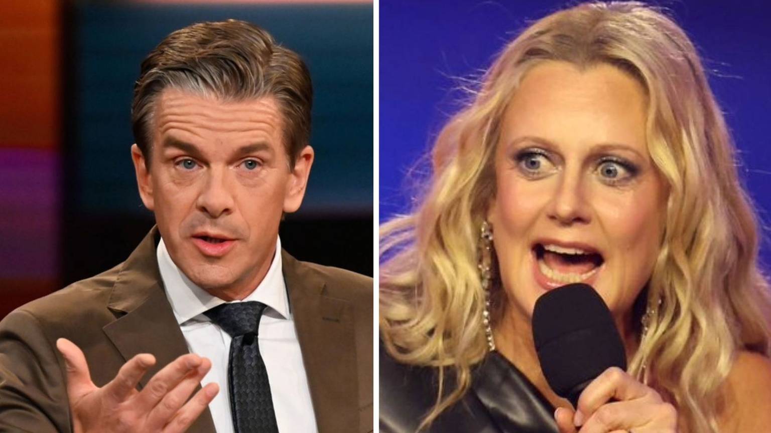 Barbara Schöneberger würde sich über eine Einladung zu „Markus Lanz“ freuen. Der ZDF-Moderator scheint davon wenig zu halten. (Bild: ZDF und Markus Hertrich / 2026 Getty Images/Adam Berry (Fotomontage))