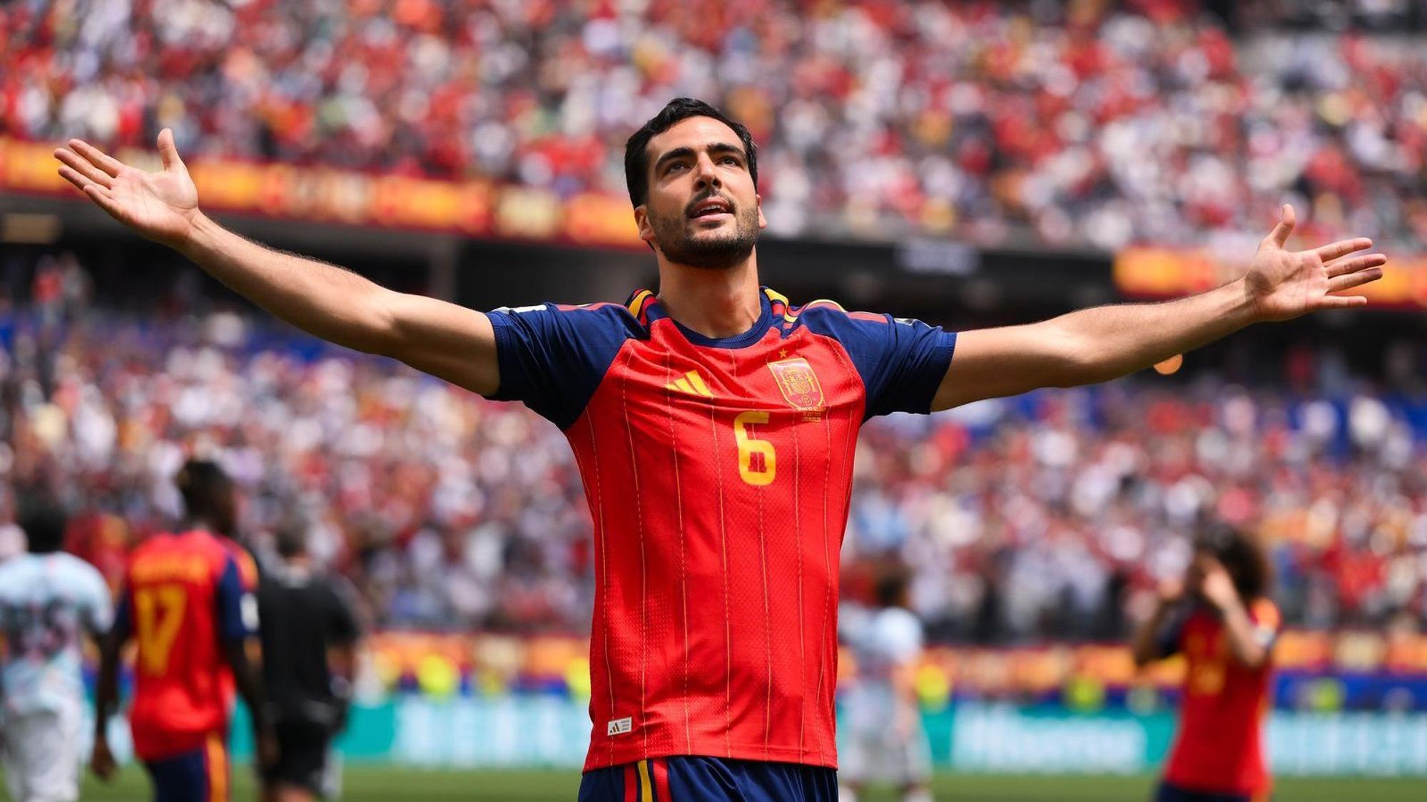 Mikel Merino traf zuletzt in zwei aufeinanderfolgenden K.o.-Spielen als Einwechselspieler für Spanien. (Bild: 2026 Getty Images/David Ramos)