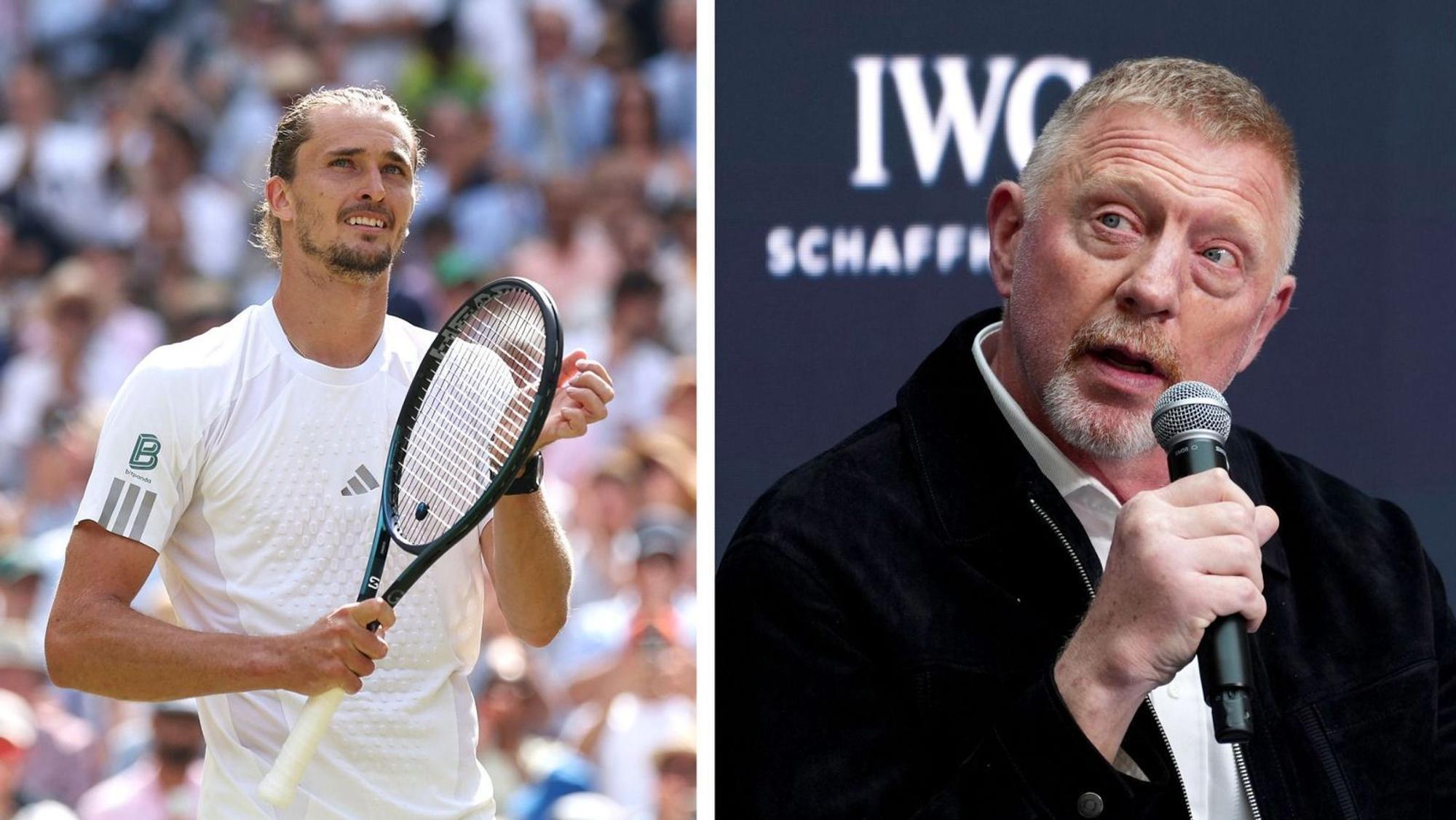 Boris Becker (rechts) staunt über den Wandel des deutschen Tennis-Stars Alexander Zverev. (Bild: Getty Images (Collage))