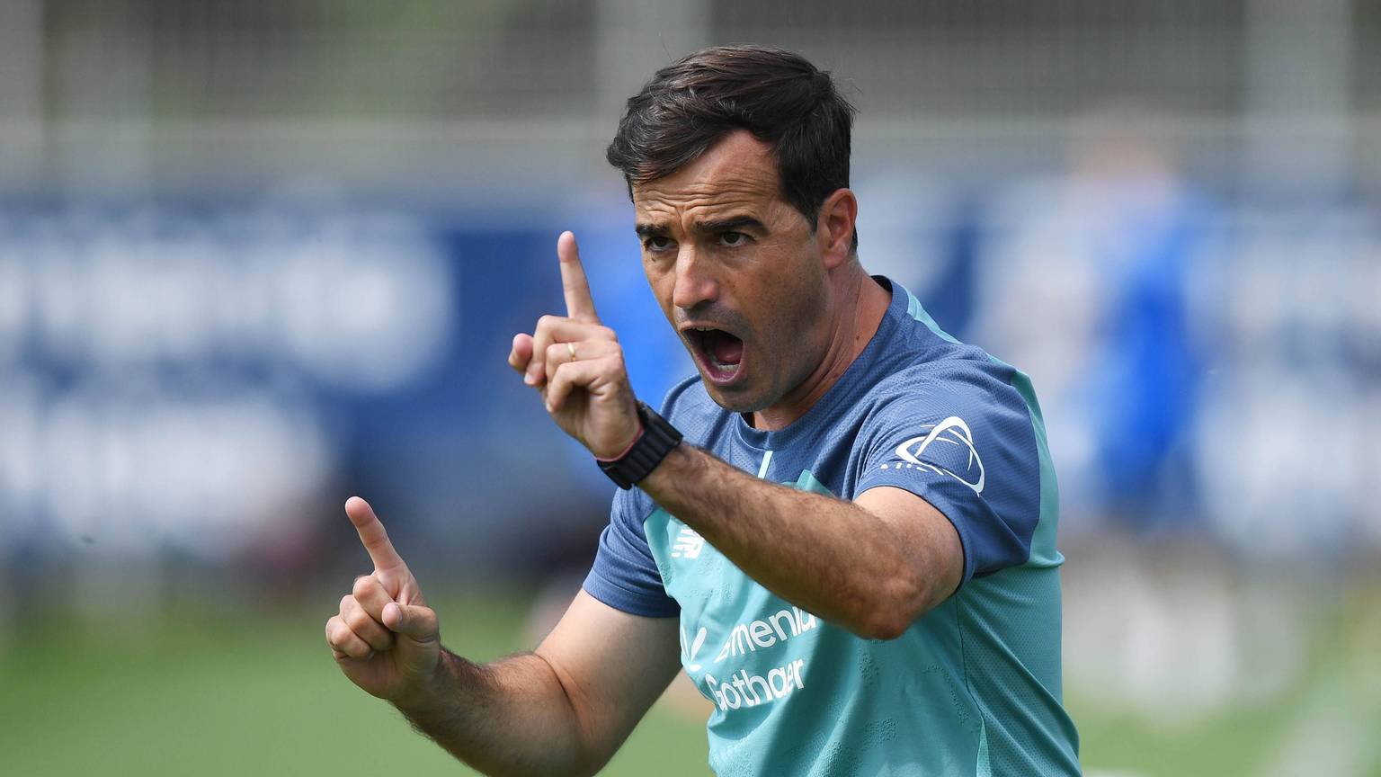 14.07.2026, xophax, Fussball 1.Bundesliga, Bayer 04 Leverkusen. Training . Trainingsauftakt an der BayArena. Trainer Carles Martinez Novell Bayer 04 Leverkusen *** July 14, 2026, xophax, Soccer, Bundesliga 1, Bayer 04 Leverkusen Training, First Training Session at the BayArena, Coach Carles Martinez Novell, Bayer 04 Leverkusen