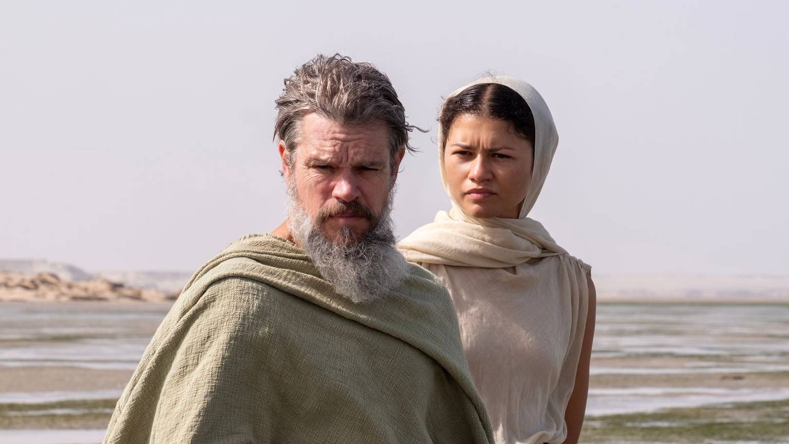 Christopher Nolan konnte zahlreiche Superstars für „Die Odyssee“ gewinnen. Im Bild: Matt Damon als Odysseus und Zendaya als Athena. (Bild: Universal Studios)