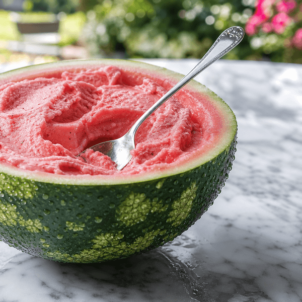 Ein Beispielbild von dem Eis direkt aus der Wassermelone.