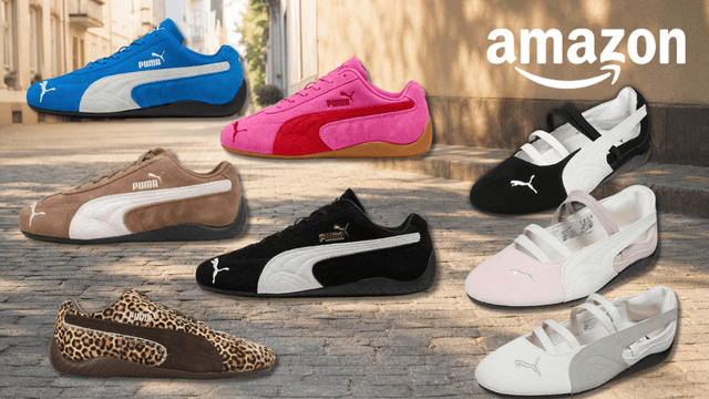 Die Puma Speedcats und Ballets in verschiedenen Colorways vor einem Straßen-Hintergrund.