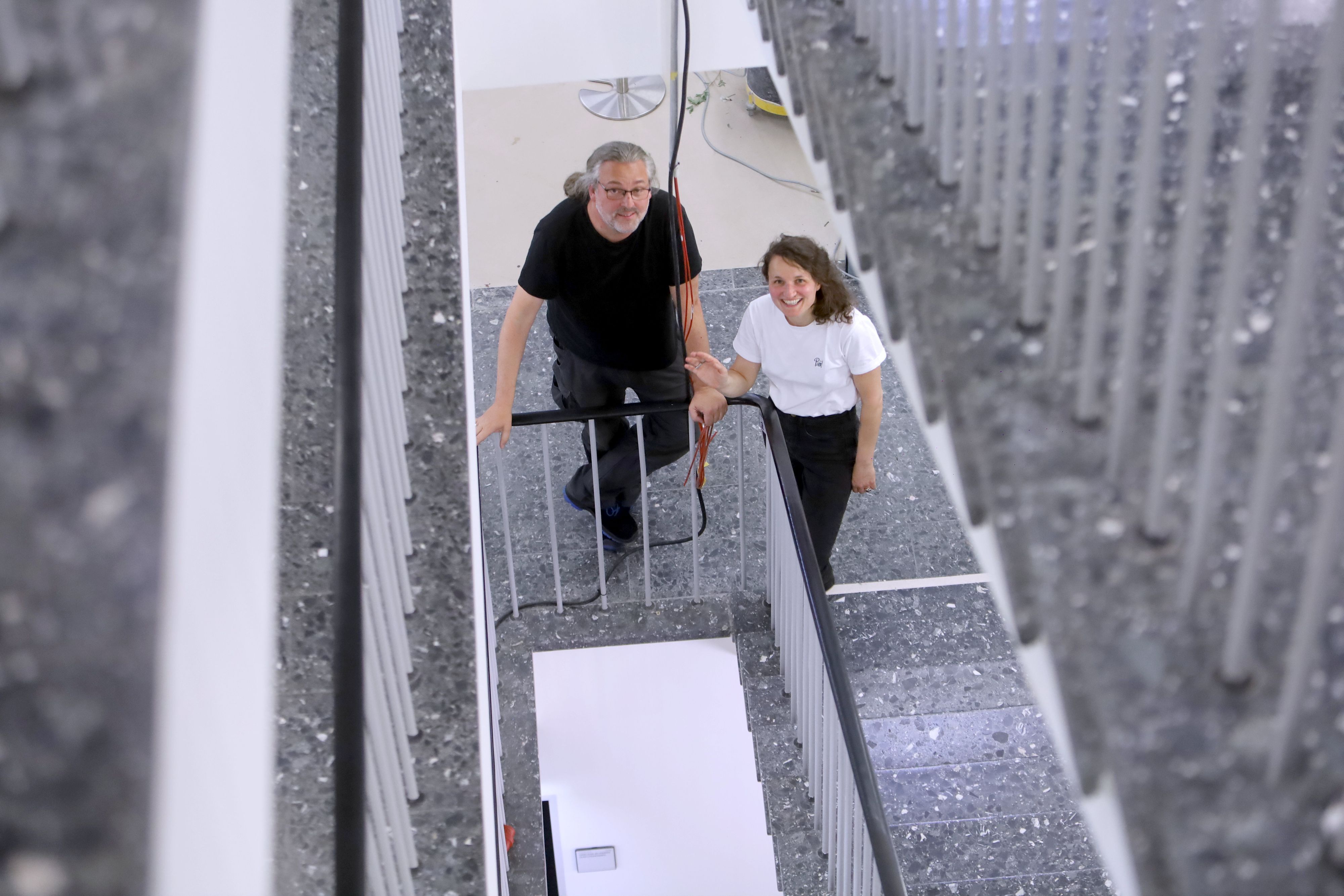 07.07.2026, Köln: Doppelinterview mit Volker Rhein und Nadine Bolz, den beiden technischen Direktoren von Oper und Schauspiel, für unsere Serie "Der größte Umzug Kölns".  Foto: Arton Krasniqi