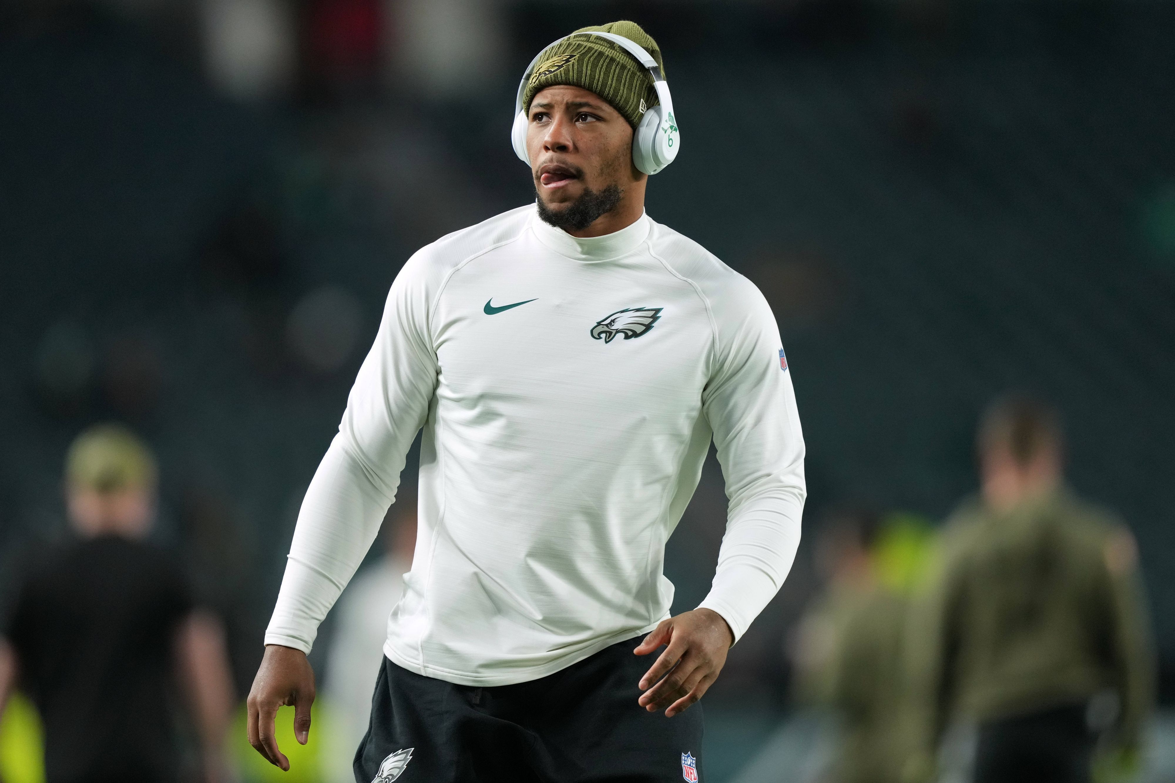 NFL-Star Saquon Barkley während eines Spiels.