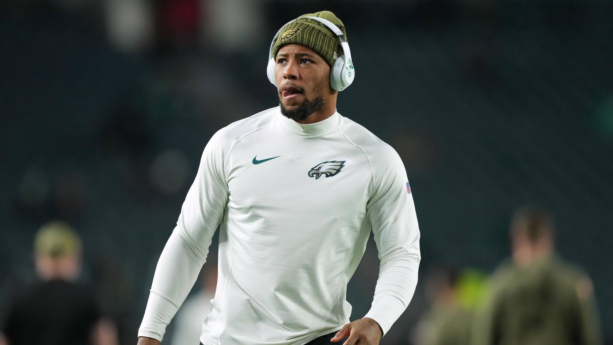 NFL-Star Saquon Barkley während eines Spiels.