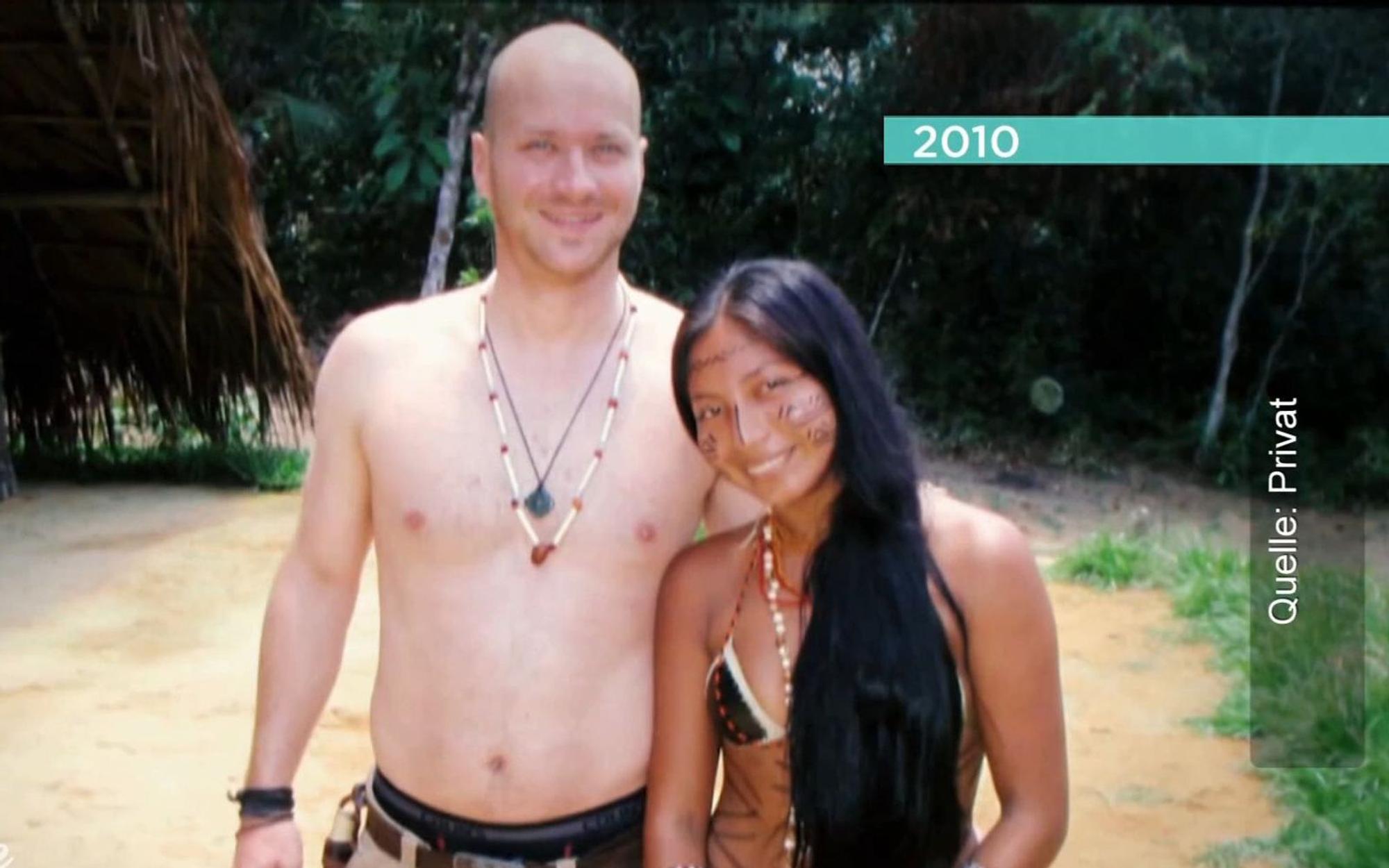 Hier, bei ihrer ersten Begegnung, knisterte es bereits: das erste gemeinsame Foto von Christian und Umussy. (Bild: VOX)