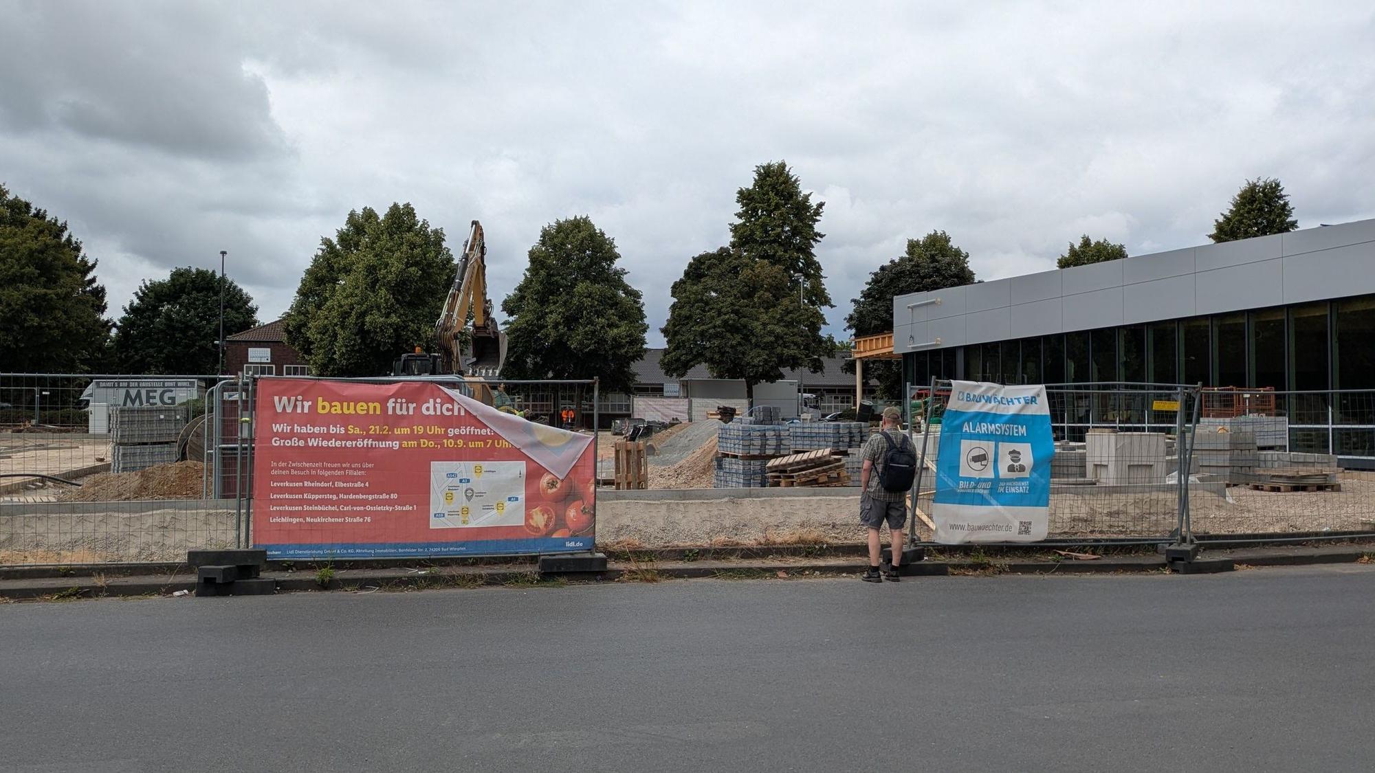 Baustelle einer Lidl-Filiale in Opladen