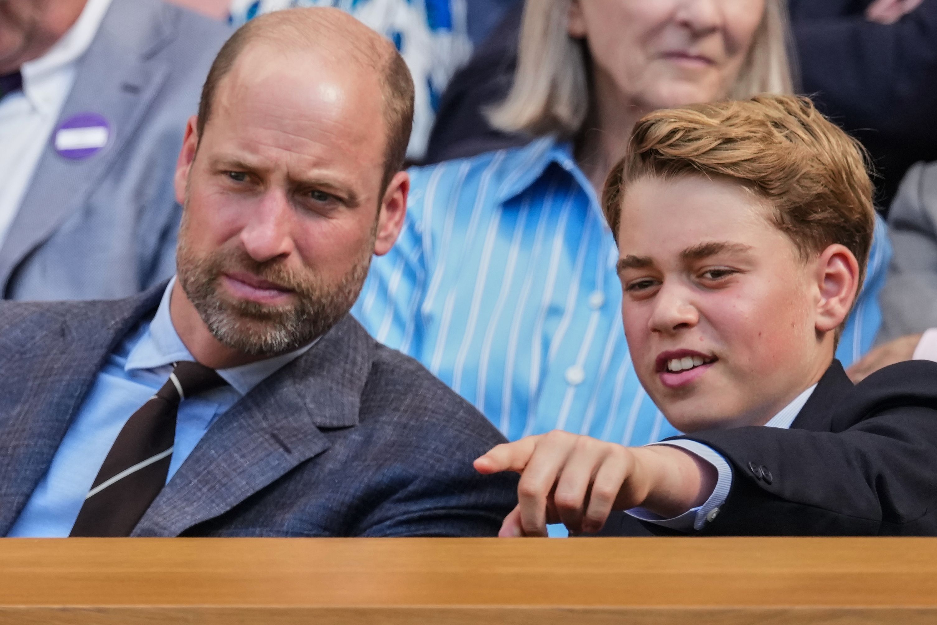 Prinz William mit seinem Sohn Prinz George in der Royal Box von Wimbledon.