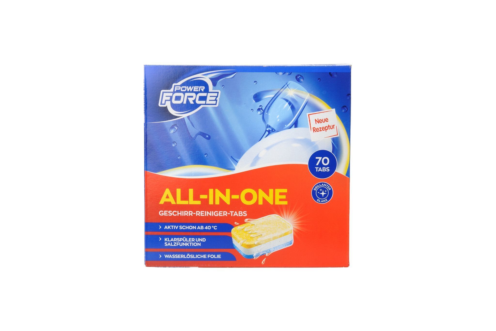 Geschirr-Reiniger-Tabs „Power Force All-in-One“ von Aldi