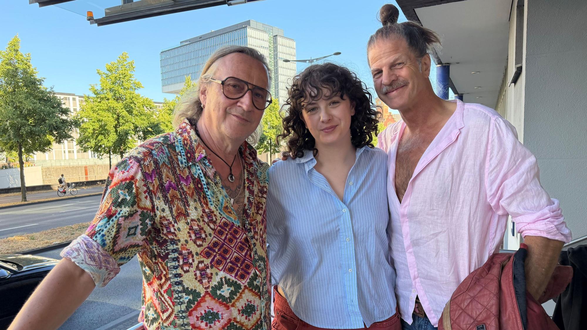 Dieter Thomas Kuhn, Juliane Sauter und Philipp Feldtkeller vor der Premiere.