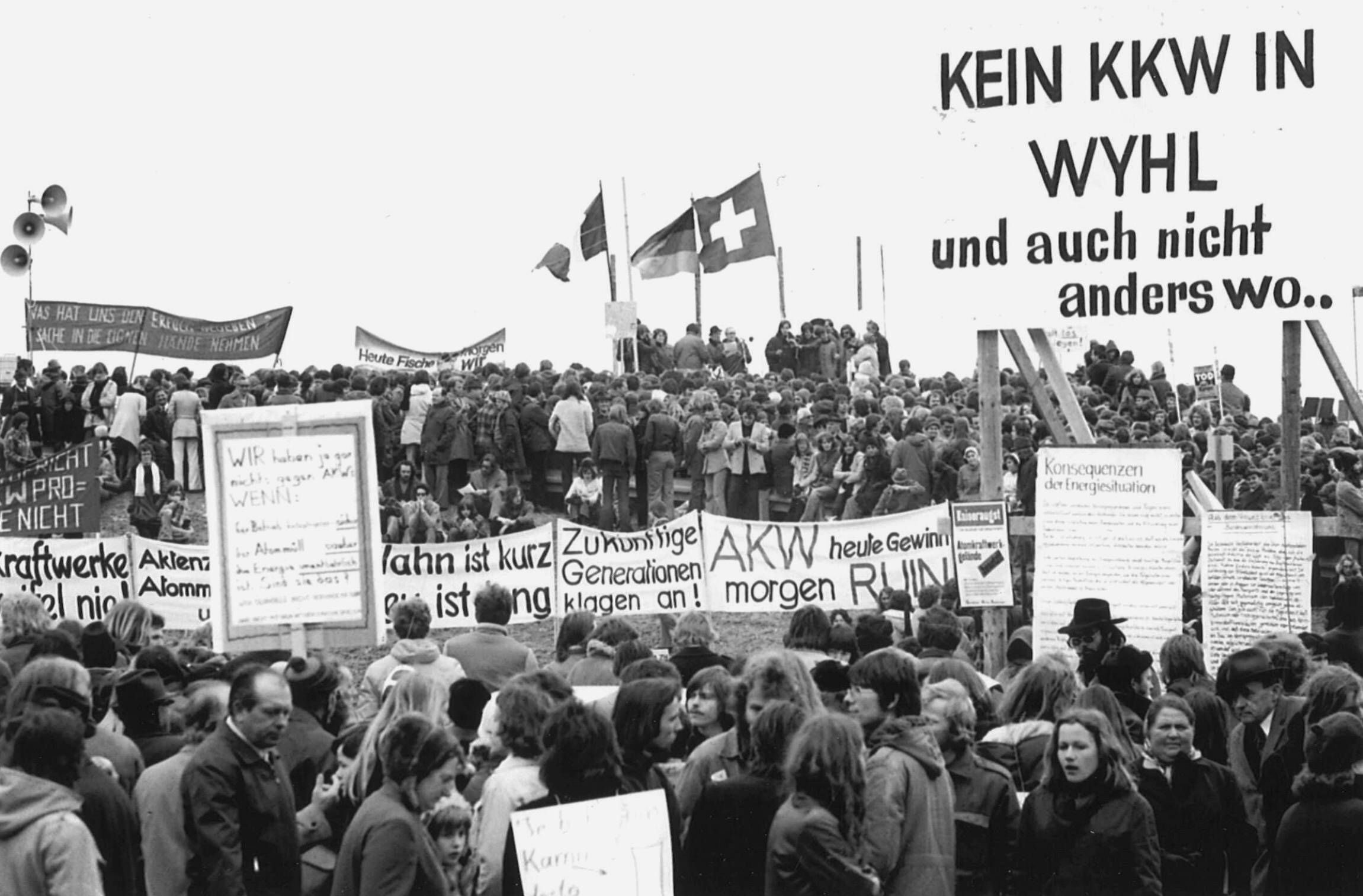 Demonstration Ostern 1975 in Wyhl