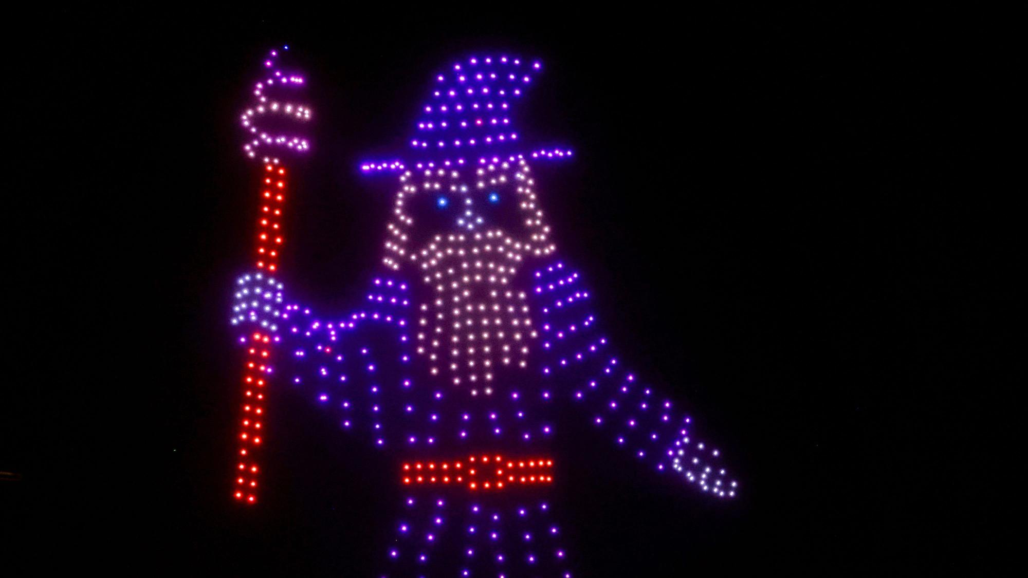Drohnenshow bei den Kölner Lichtern.