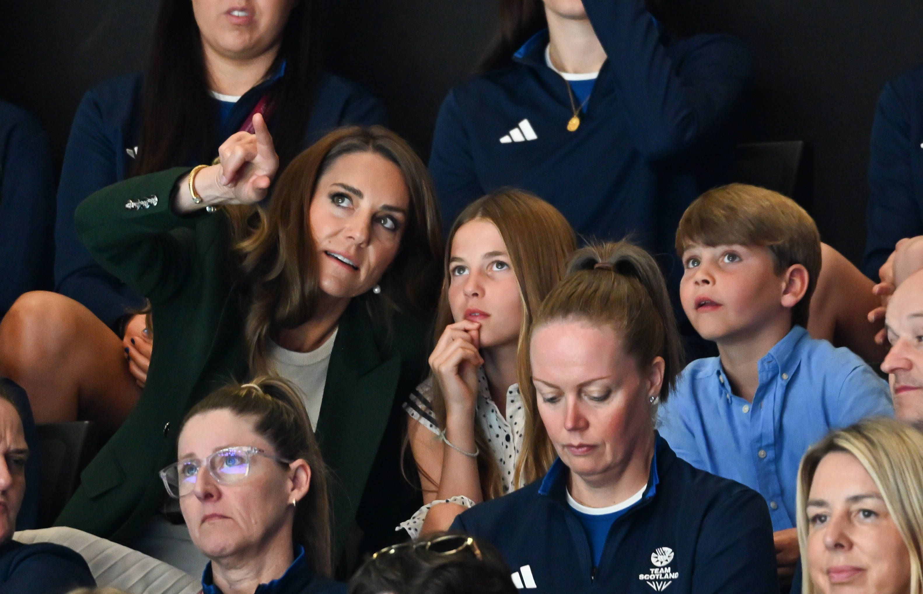 Der Prinz und die Prinzessin von Wales besuchten am 1. August 2026 gemeinsam mit ihren drei Kindern Prinz George, Prinzessin Charlotte und Prinz Louis die Commonwealth Games in Glasgow.
