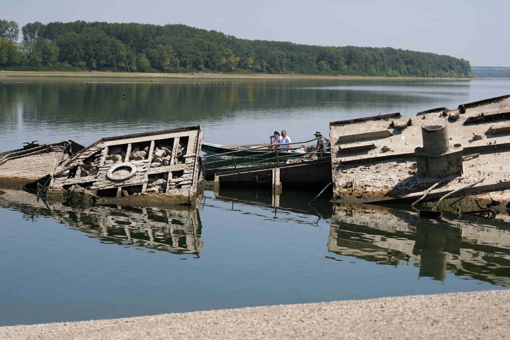 Niedrigwasser der Donau in Serbien