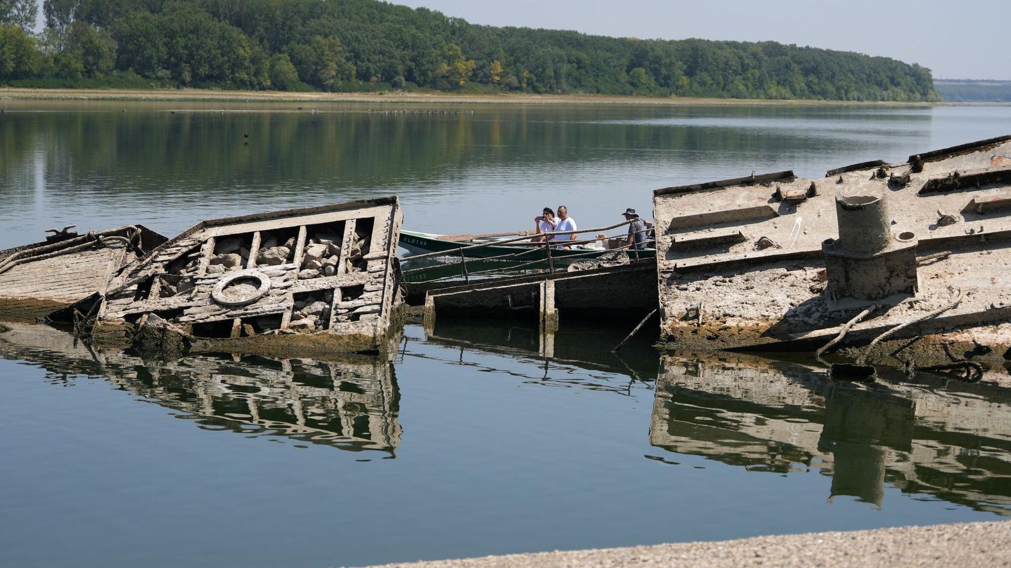 Niedrigwasser der Donau in Serbien