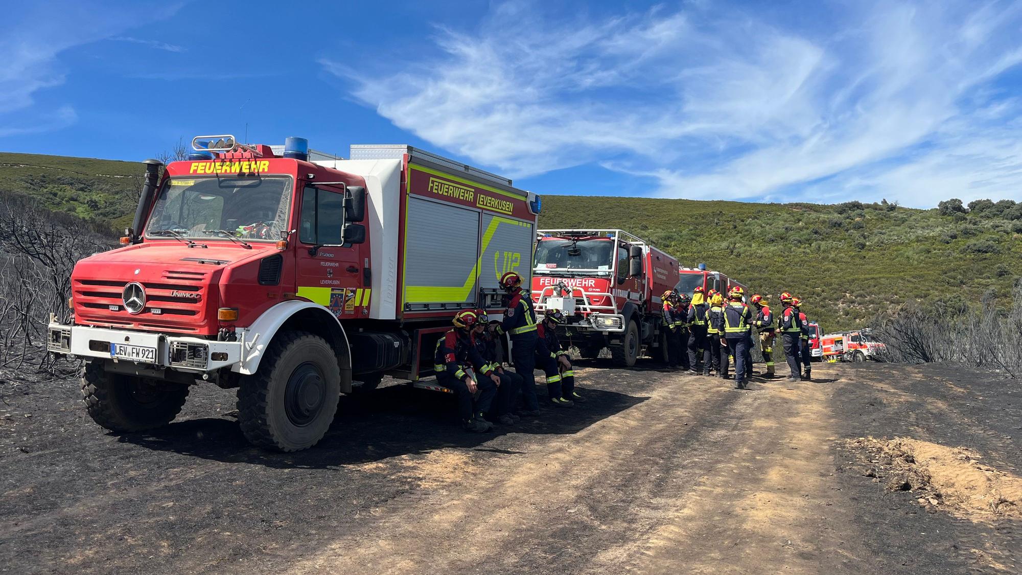 Die Leverkusener Feuerwehrleute waren Teil des deutschen Waldbrandhilfe-Moduls und unterstützten die Nachlöscharbeiten in der spanischen Region Kastilien und León.