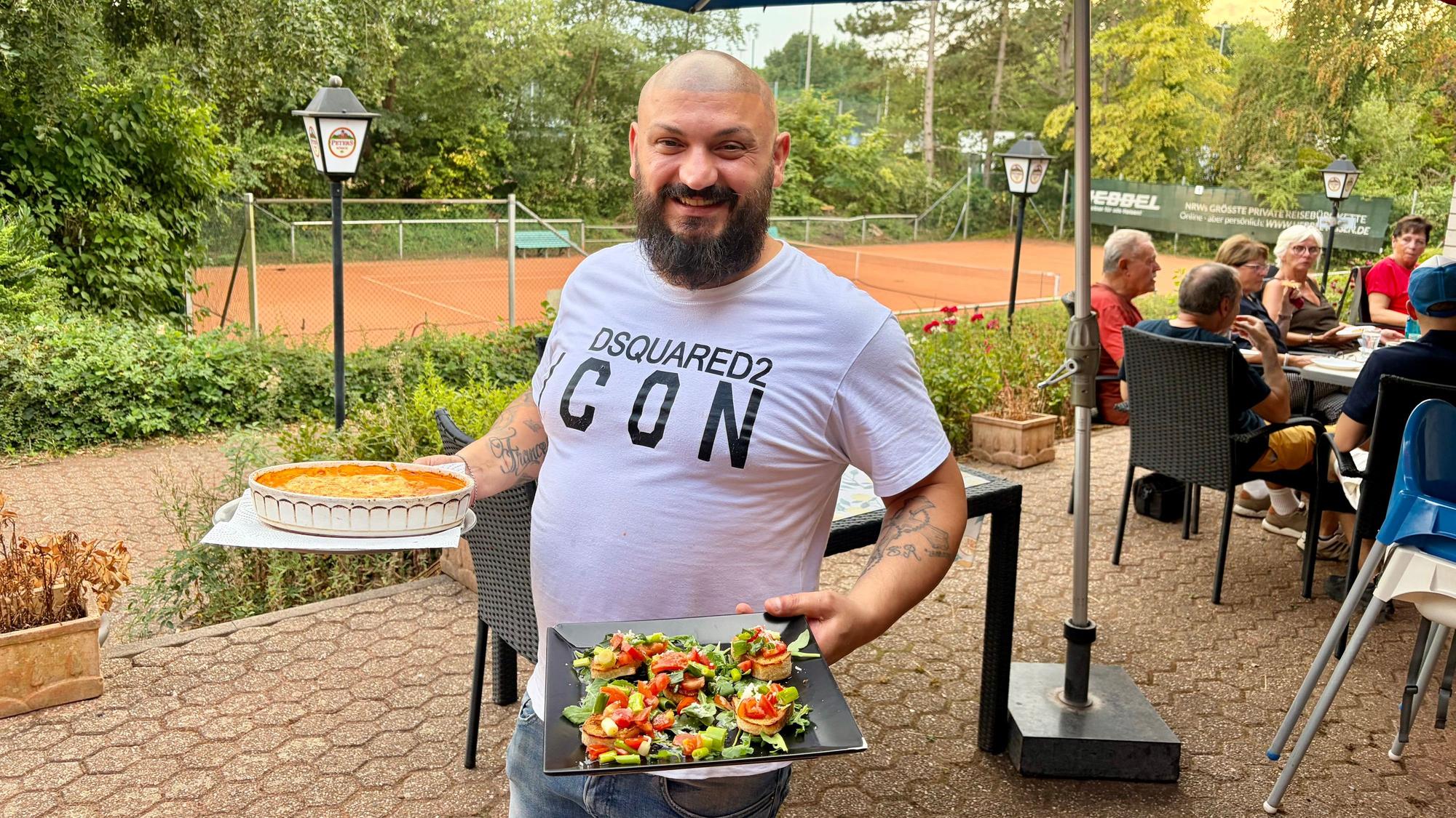 Auf der Terrasse gibt es bei Franco Pizza und Pasta – ob jetzt mit oder ohne Sport.