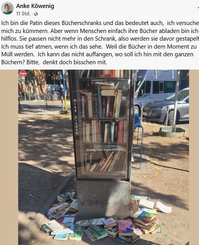 Post bei Facebook von Anke Köwenig