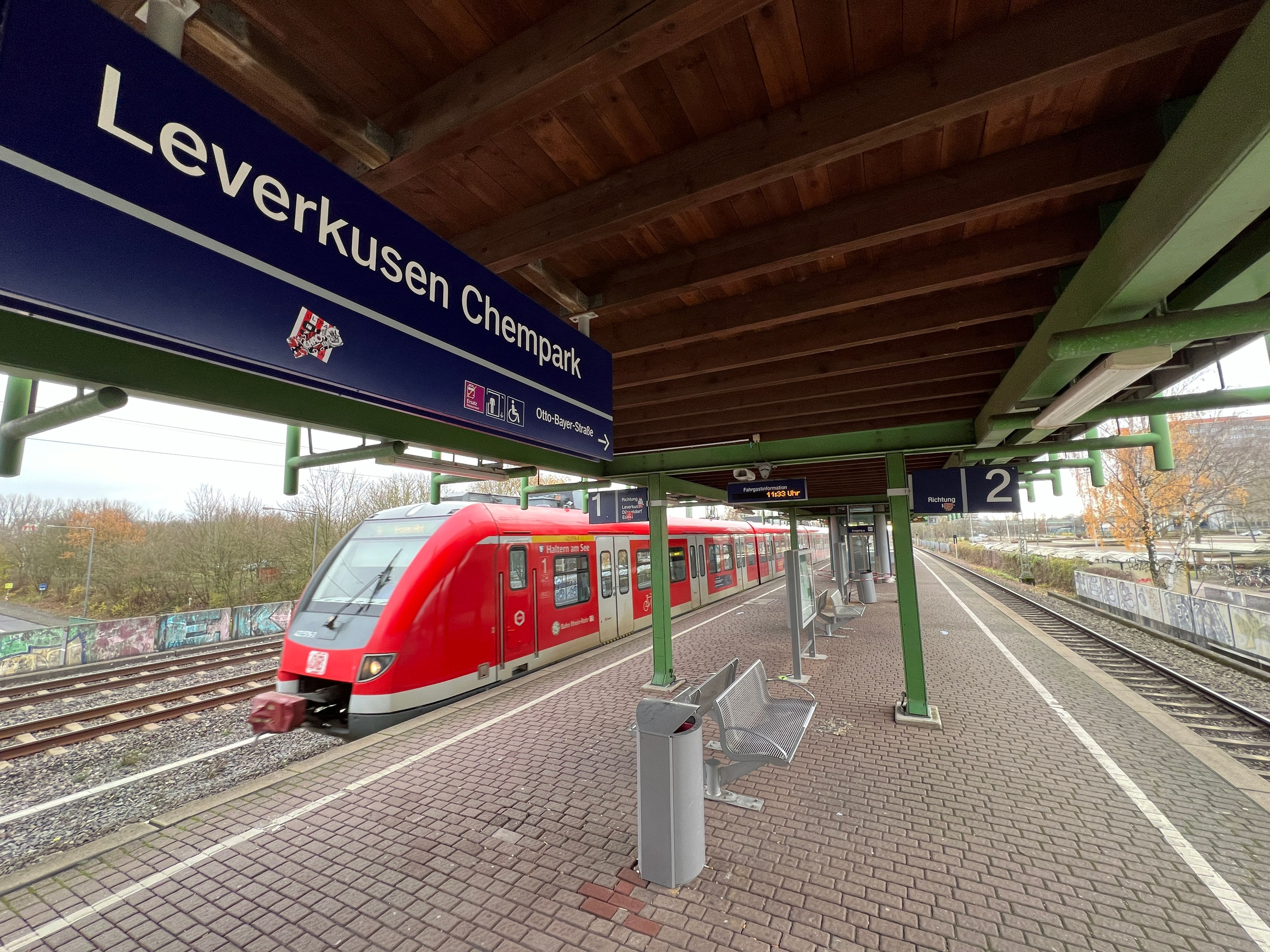 Die S-Bahn-Haltestelle Leverkusen-Chempark