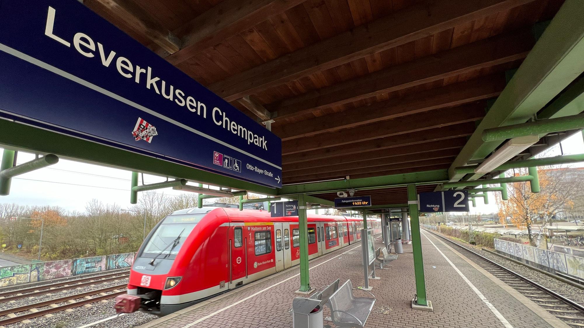 Die S-Bahn-Haltestelle Leverkusen-Chempark