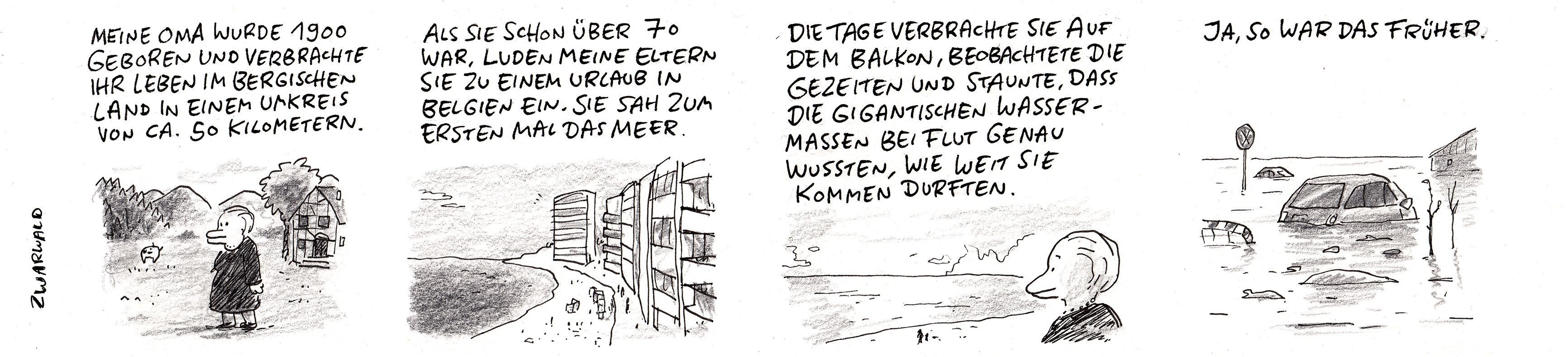 Dieser Comic mit Bezug zum Bergischen Land ist einer der etwas älteren von Leo Leowald. Und trotz ist dieses Vier-Bilder-Werk des gebürtigen Gummersbachers so aktuell wie nie zuvor.