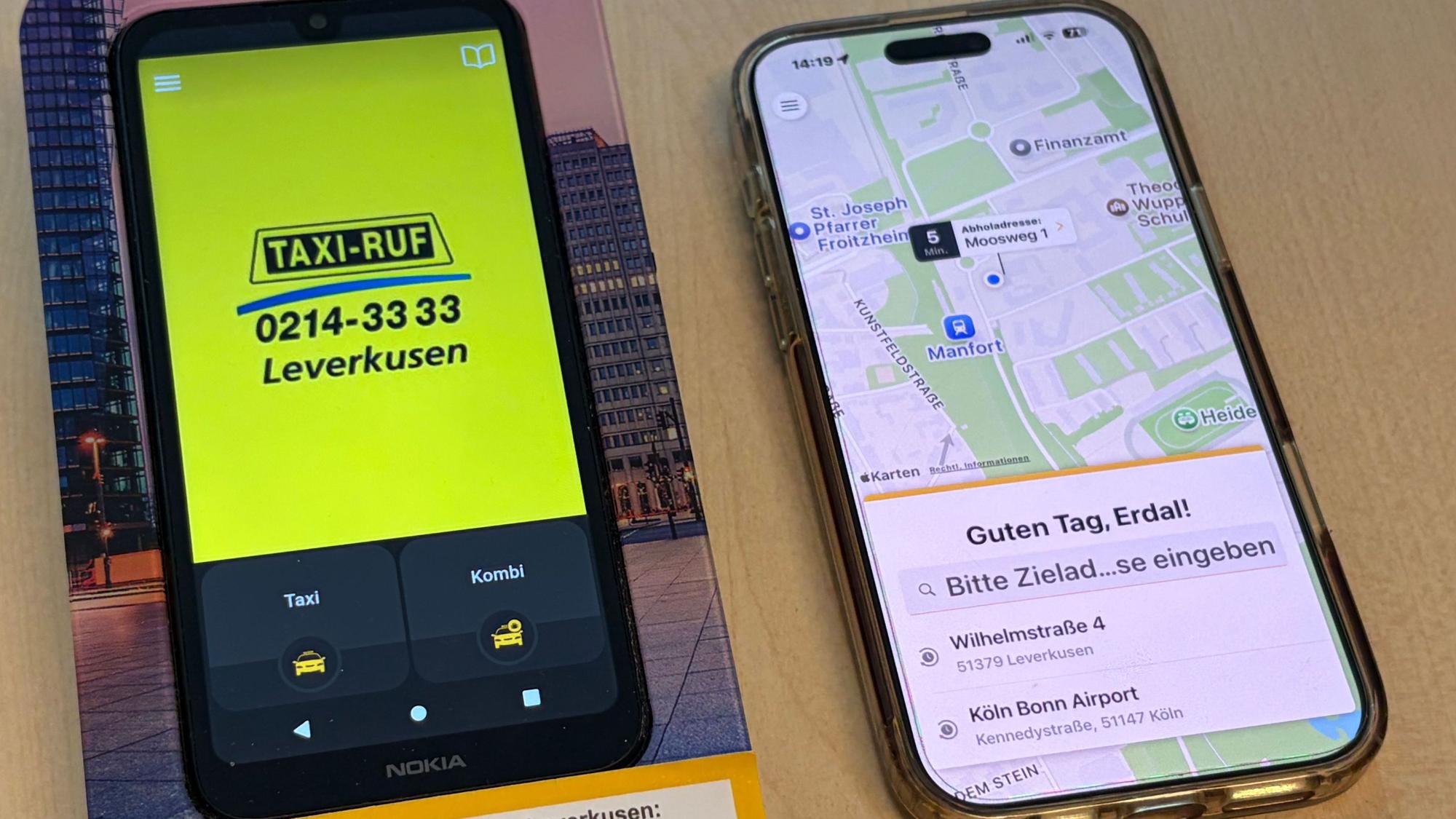 Großkunden-Terminal und Taxi-App